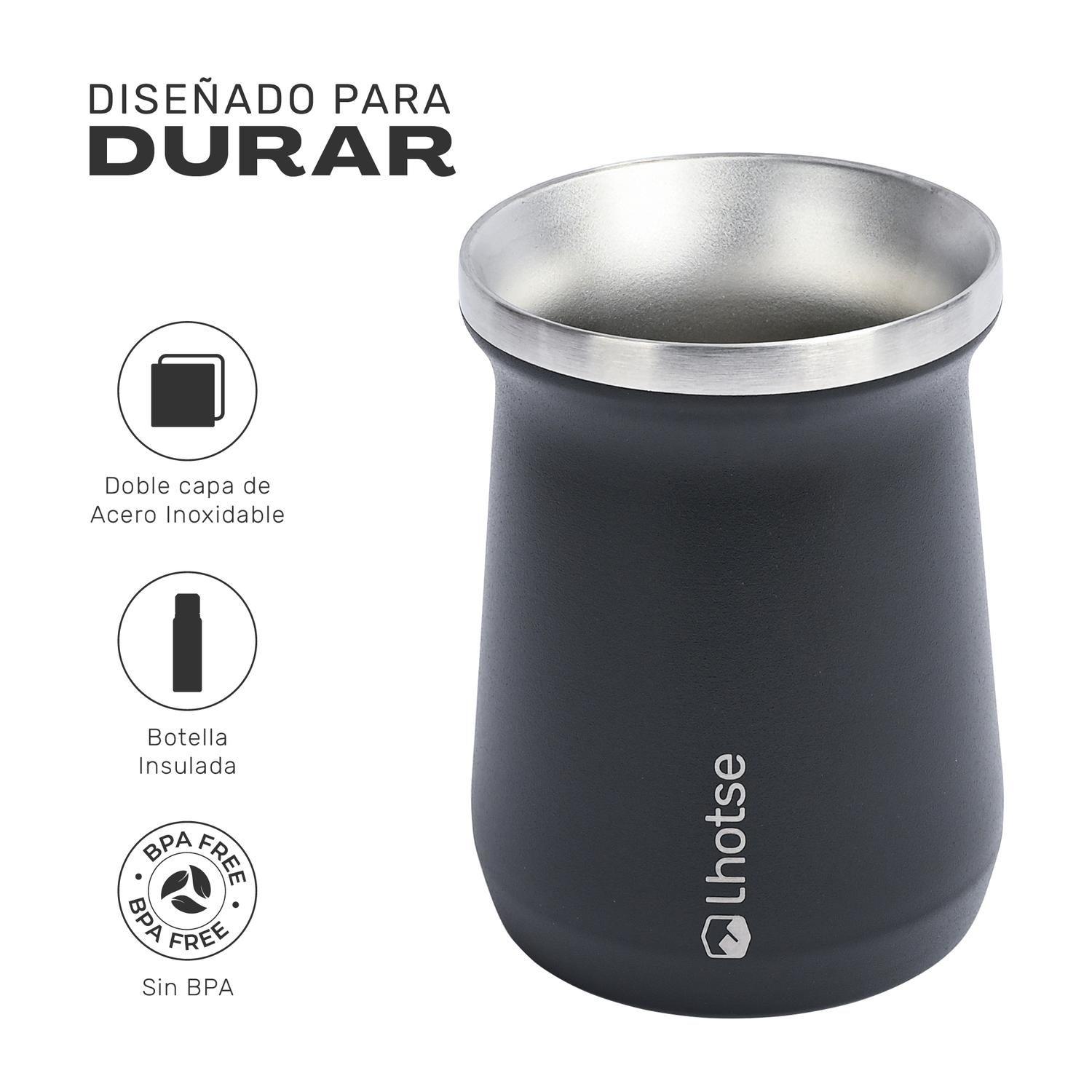 Mate Acero Inoxidable con Bombilla Lhotse-2