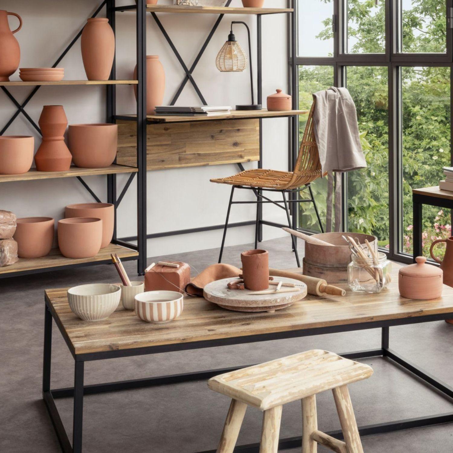 Mesa de Centro Edena Diseño Industrial Madera y Metal Atmosphera-5