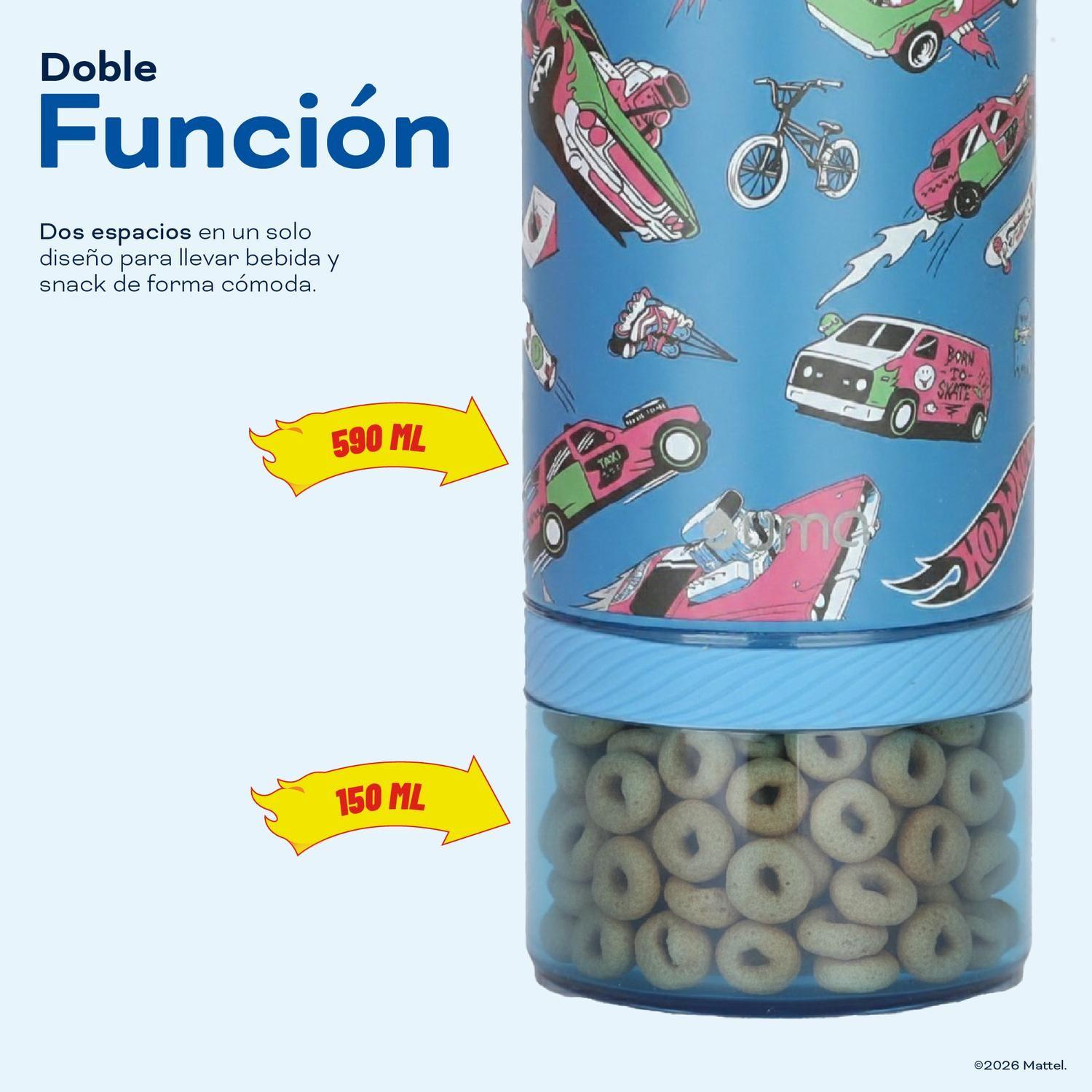 Botella Térmica Niños Hot Wheels Fast 2 en 1 590ml Acero Inox UMA-4