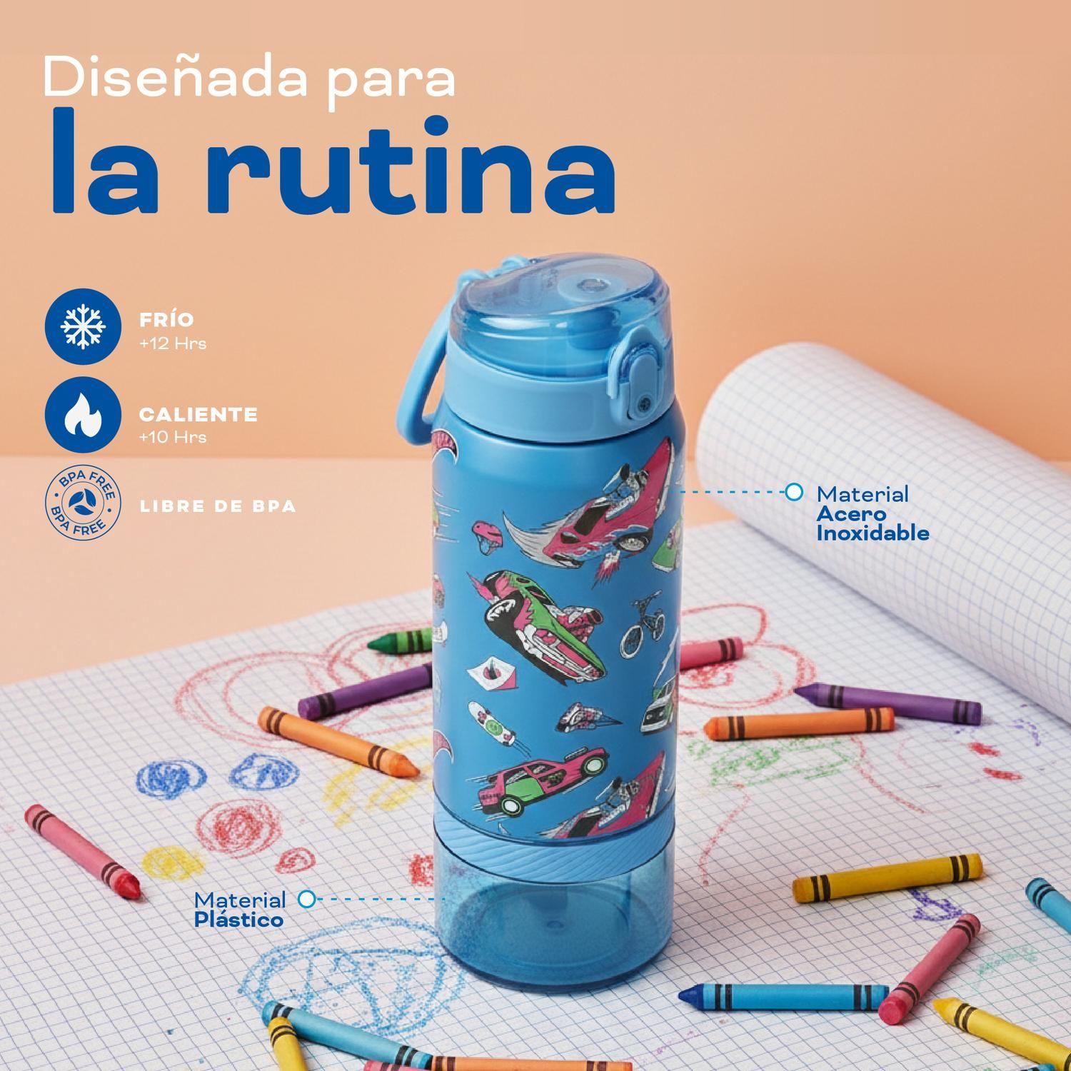 Botella Térmica Niños Hot Wheels Fast 2 en 1 590ml Acero Inox UMA-3