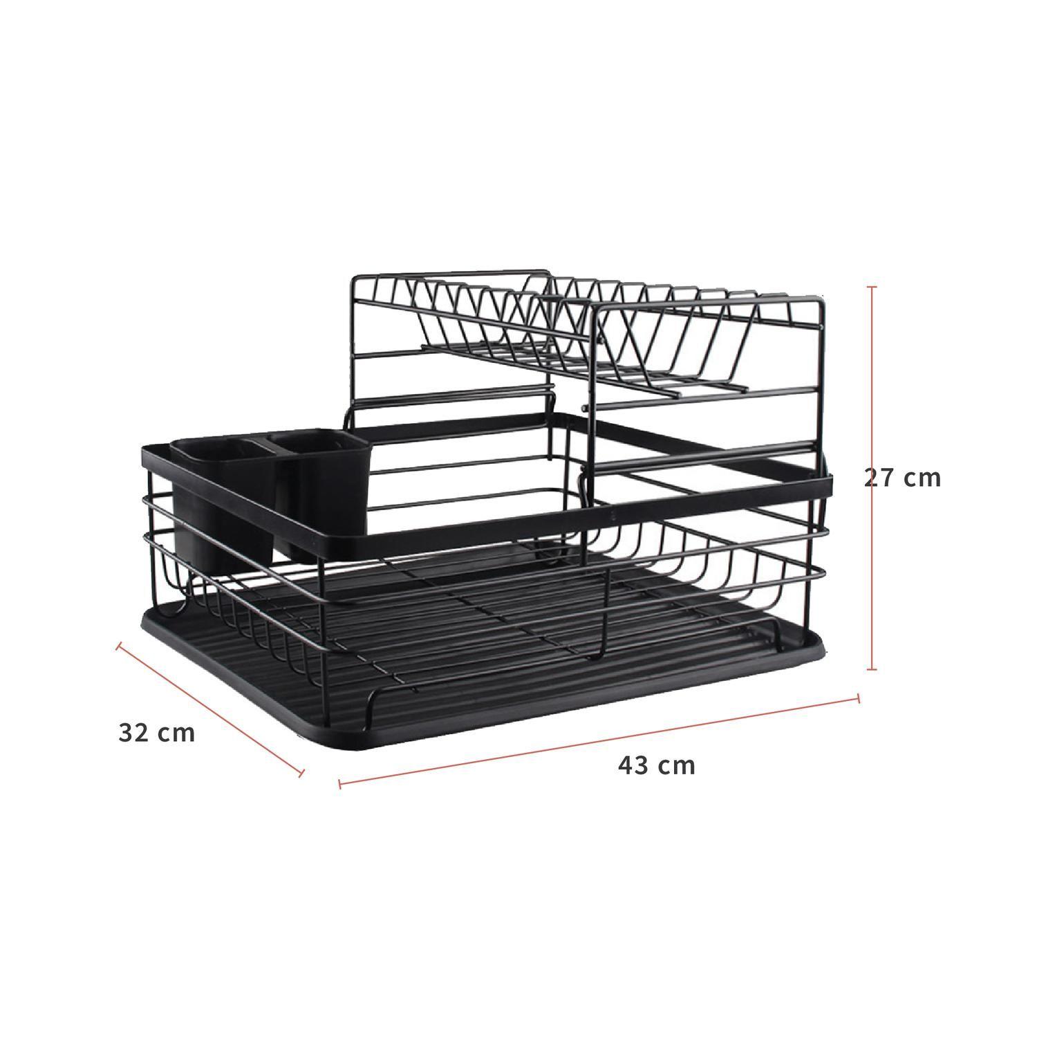 Secaplatos Escurridor 2 Niveles Acero Inox Negro Simplit-6