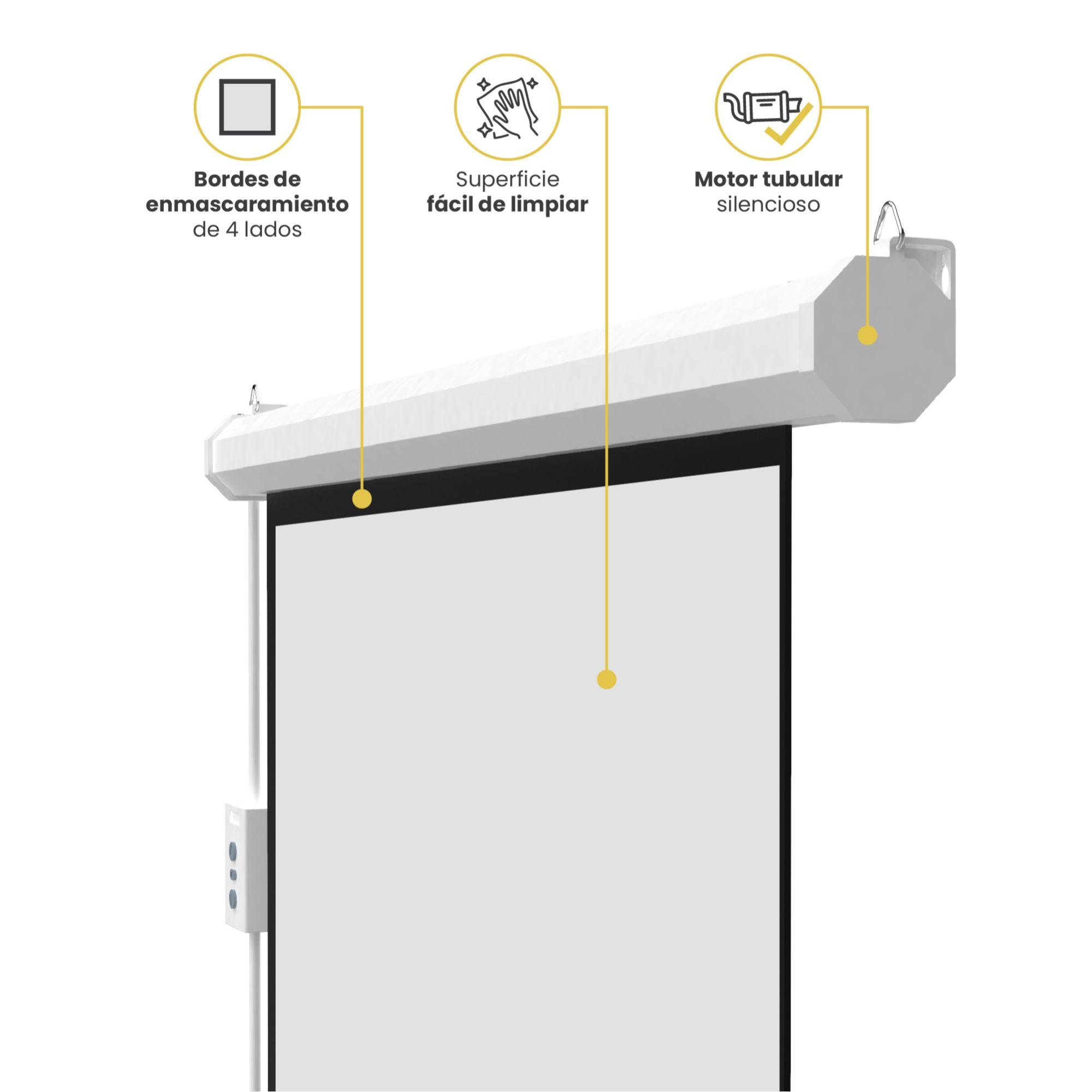 Telón 100 pulgadas Eléctrico con control 200 x 150 cm Levo-4