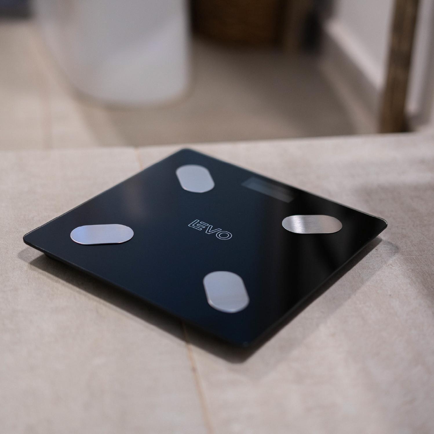 Pesa Digital Balanza Baño Bluetooth Negra Inteligente-6