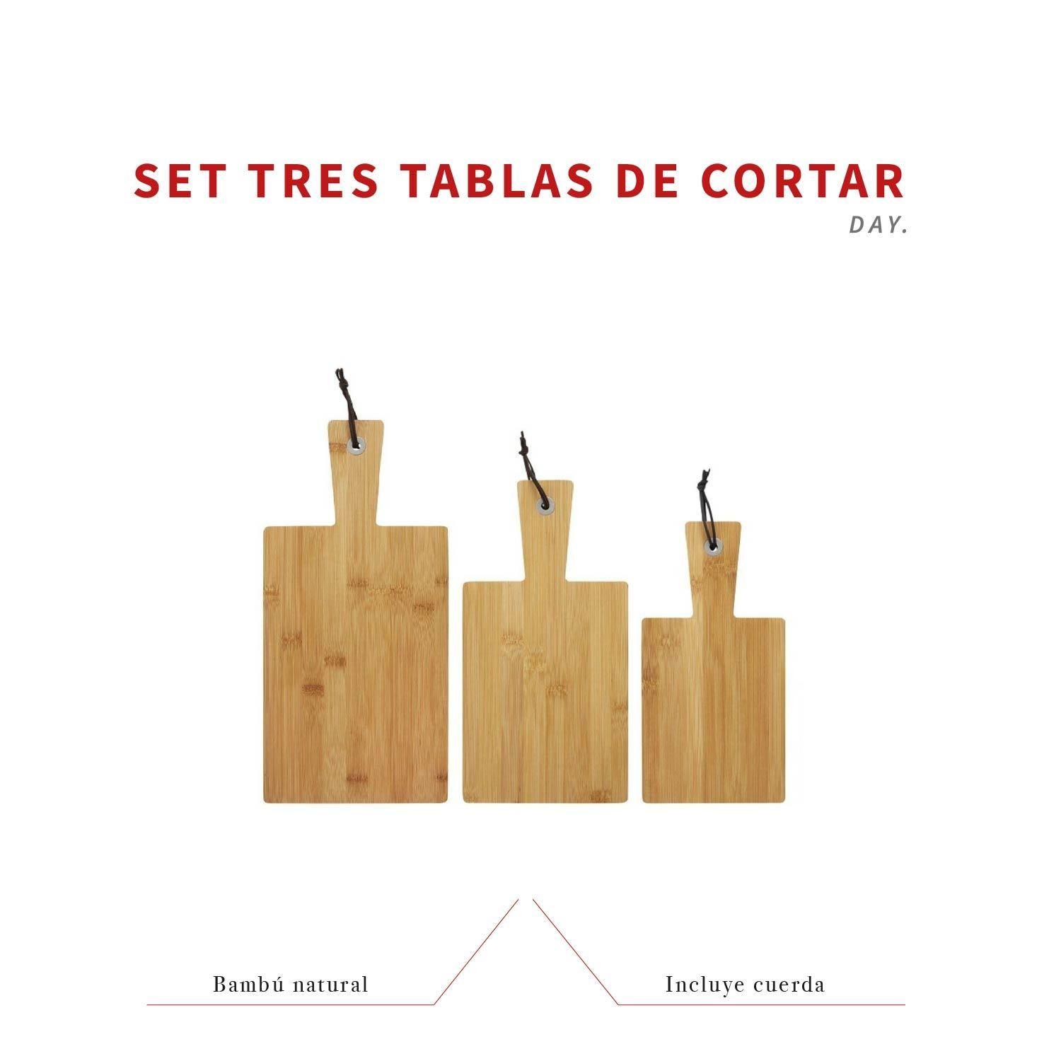 Set 3 Tablas de Cortar para Cocina de Bamboo con Cuerda DAY-4