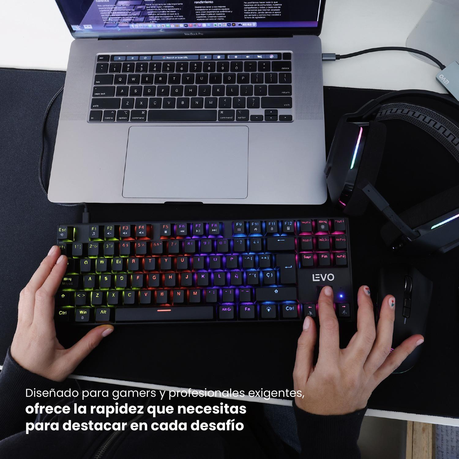 Teclado Gamer NovaBlade Red Switch Mecánico Español RGB Levo-1