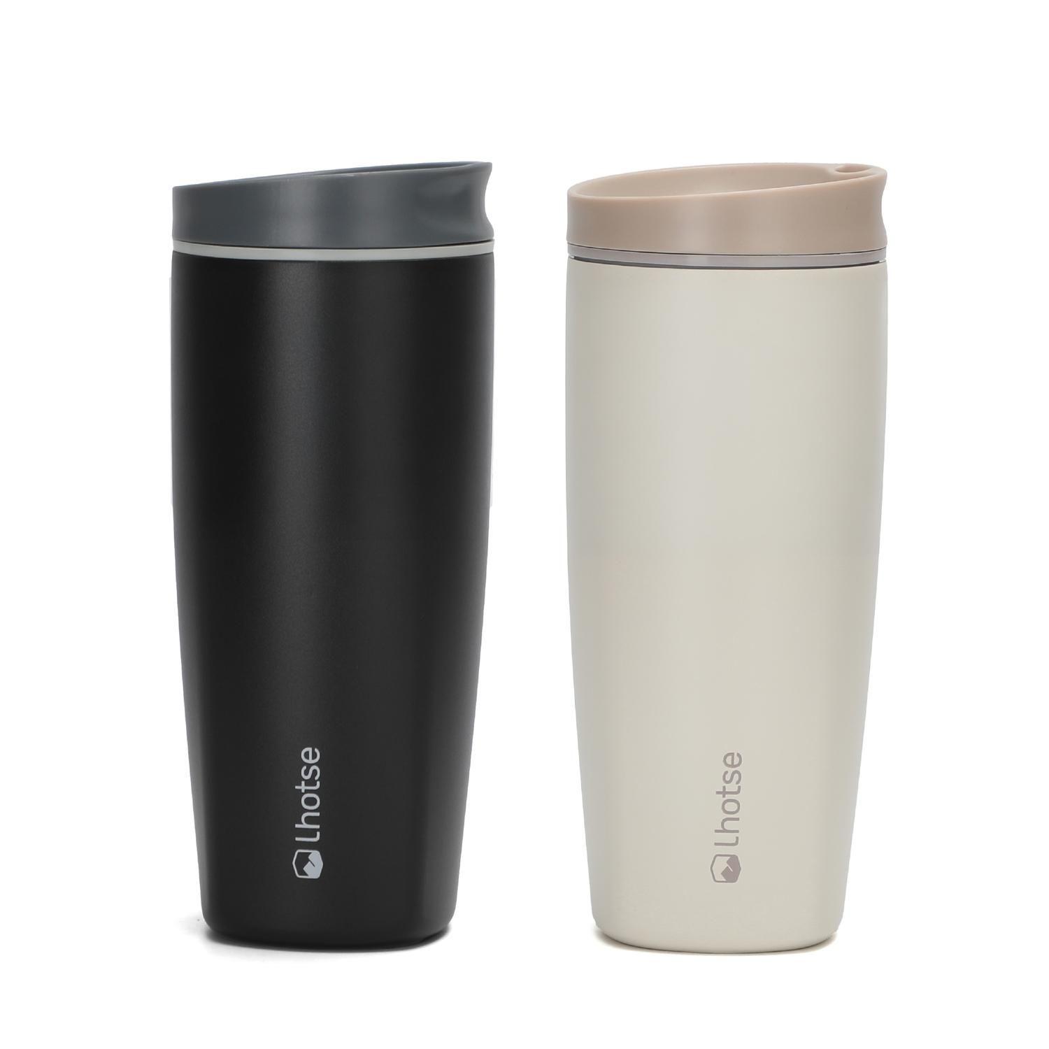 Vaso Mug Térmico Agua Café 2X Termicup 590 ml Black + Beige-0