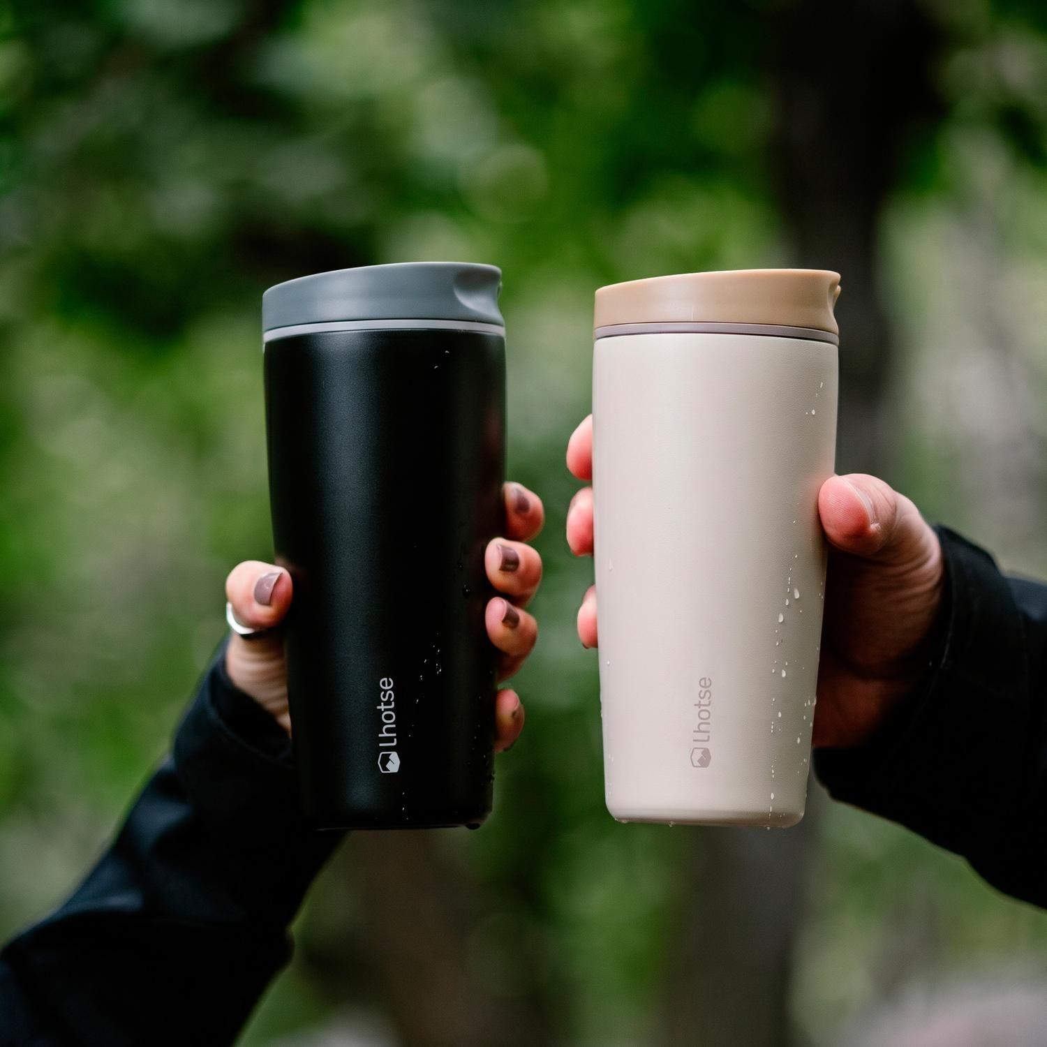 Vaso Mug Térmico Agua Café 2X Termicup 590 ml Black + Beige-1
