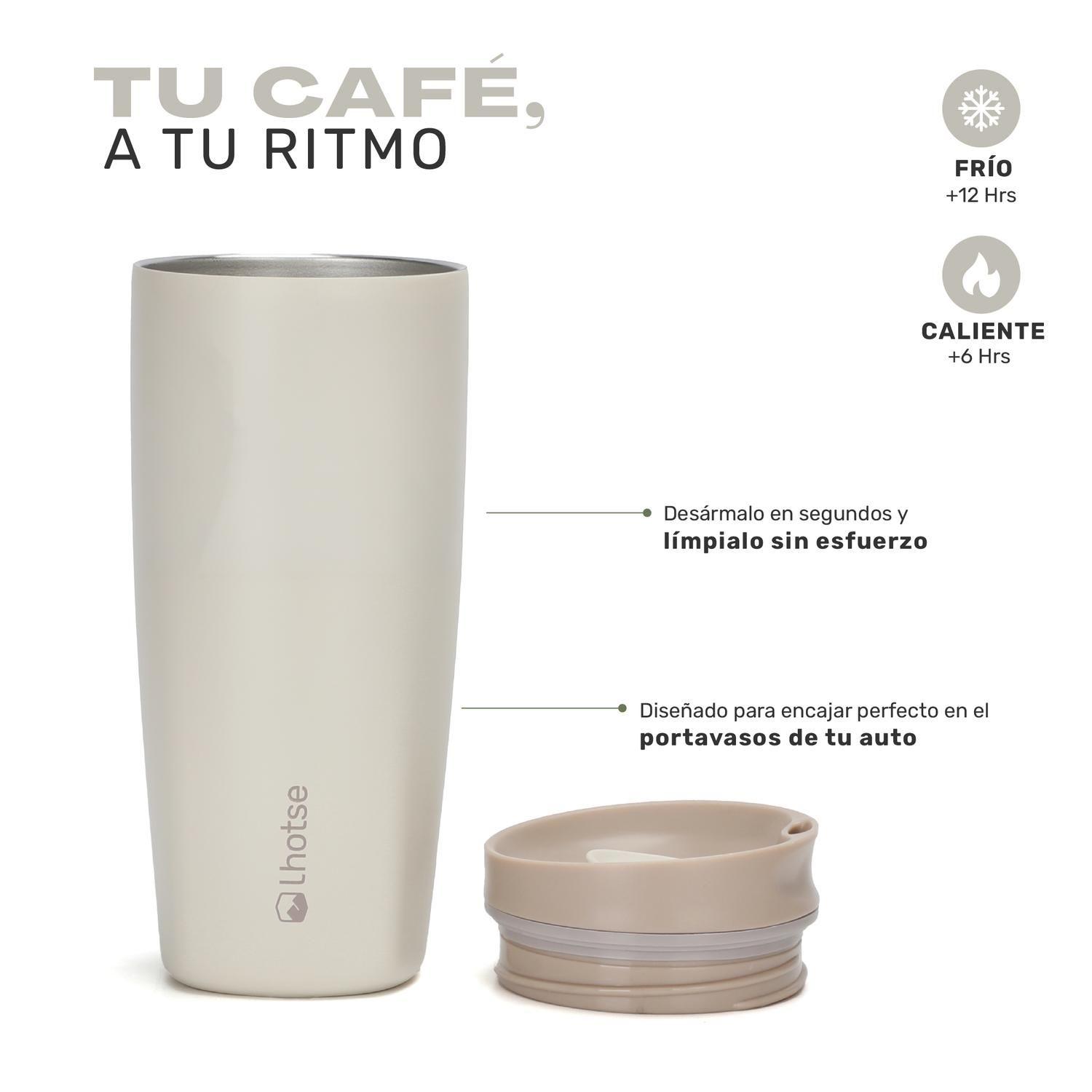 Vaso Mug Térmico Agua Café 2X Termicup 590 ml Black + Beige-4