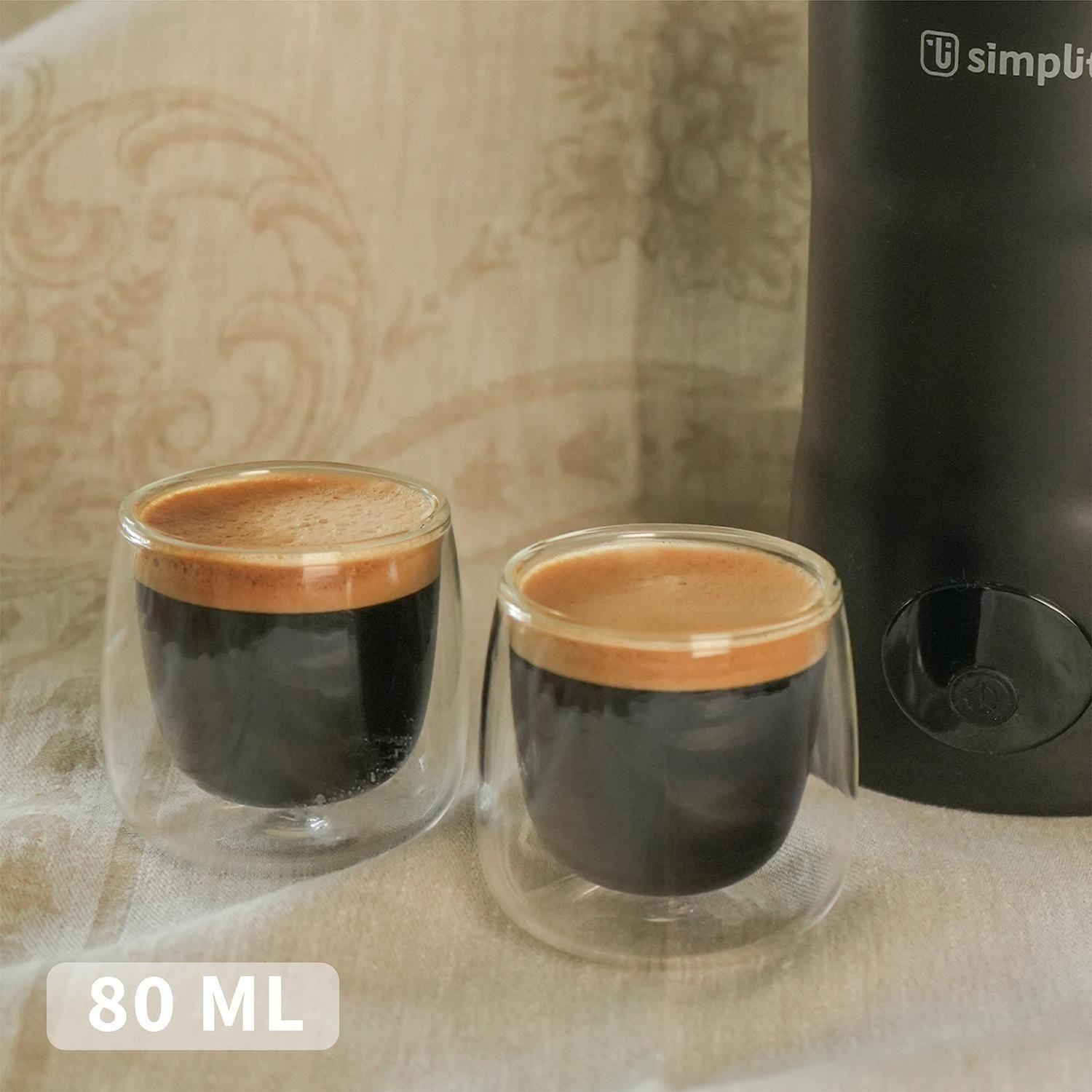 Set 4 Tazas Vidrio Doble Pared Espresso 80 ml Simplit-3