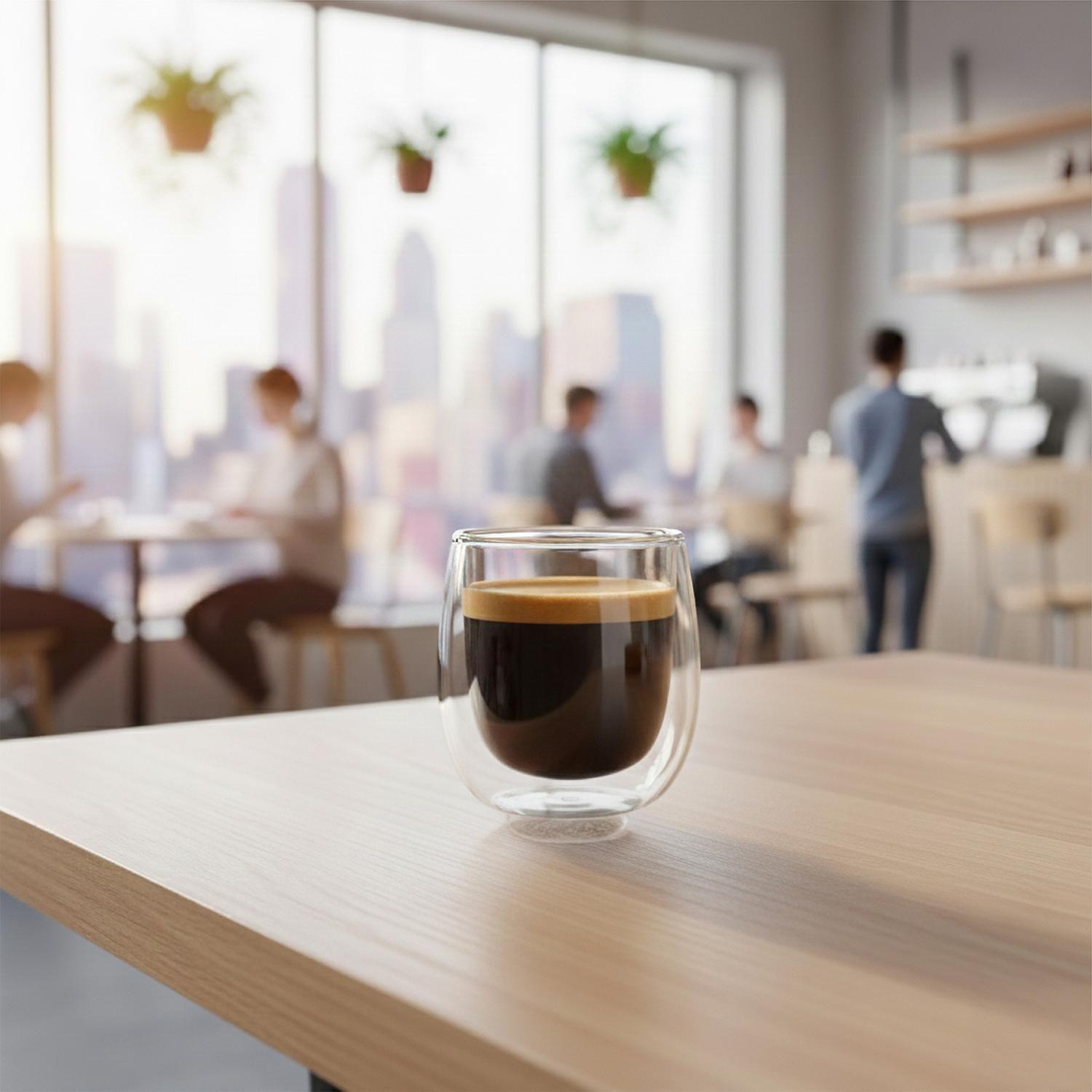 Set 4 Tazas Vidrio Doble Pared Espresso 80 ml Simplit-4