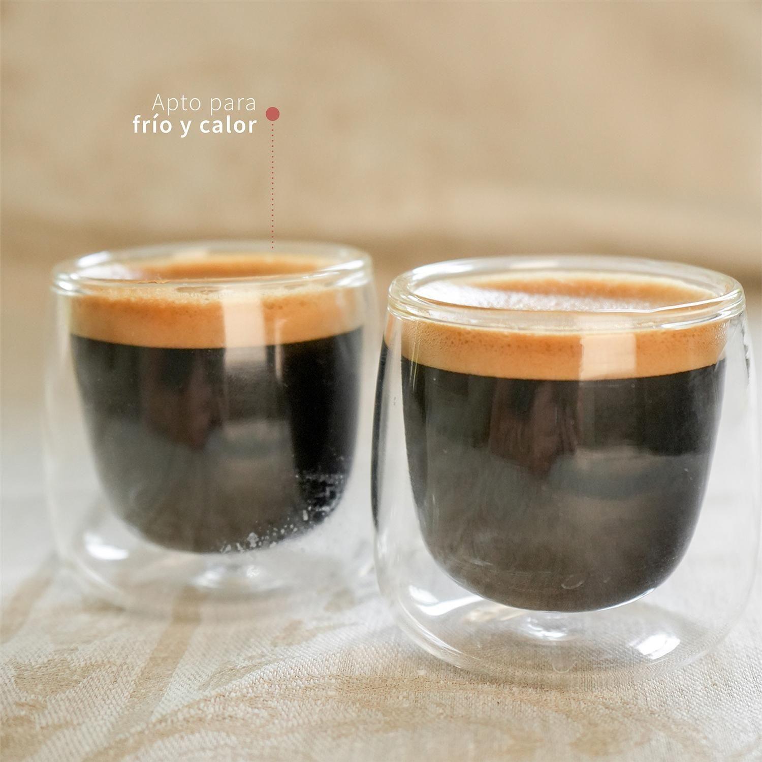 Set 4 Tazas Vidrio Doble Pared Espresso 80 ml Simplit-5