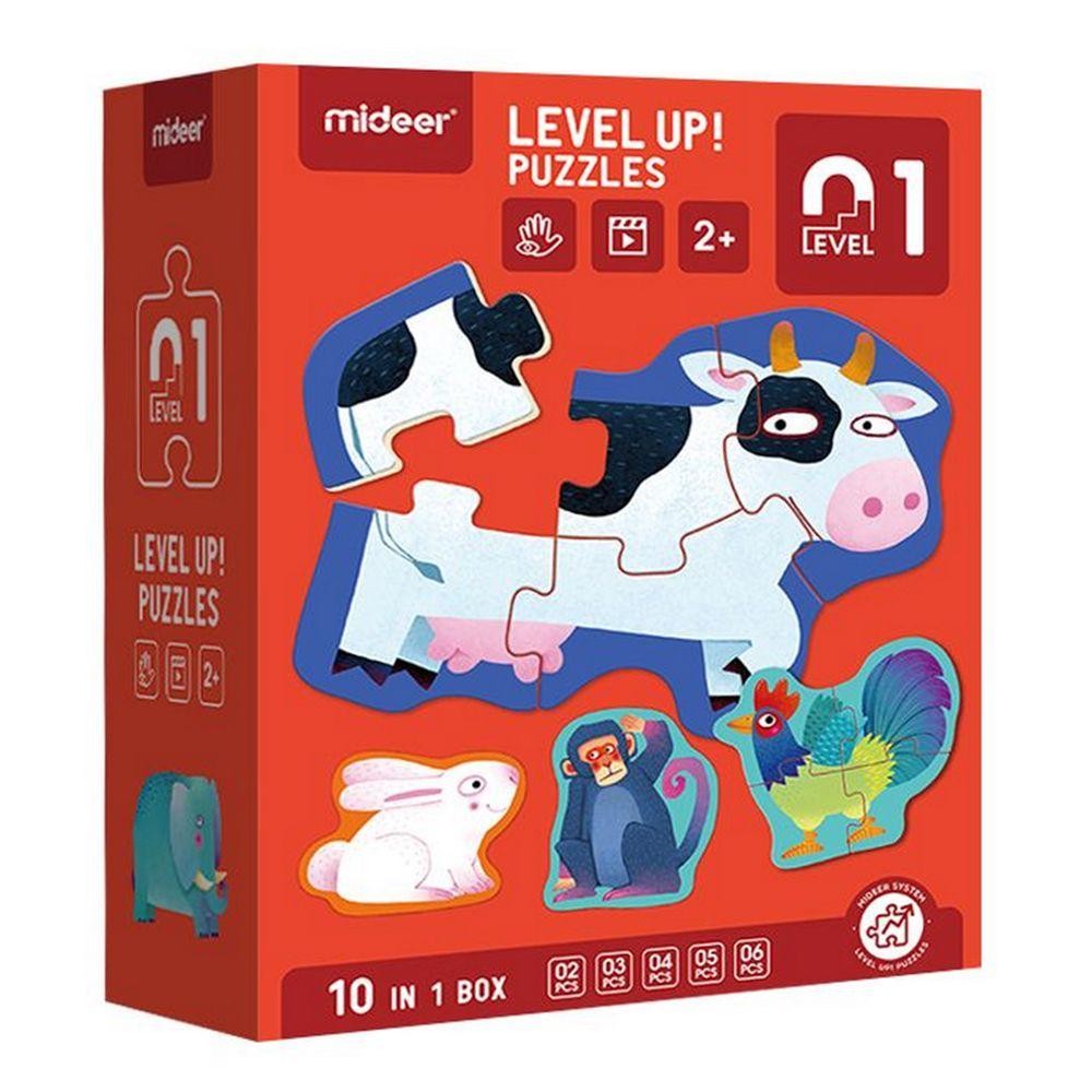 Level Up Puzzles Nivel 1 Animales 10 Puzzles Mideer-1