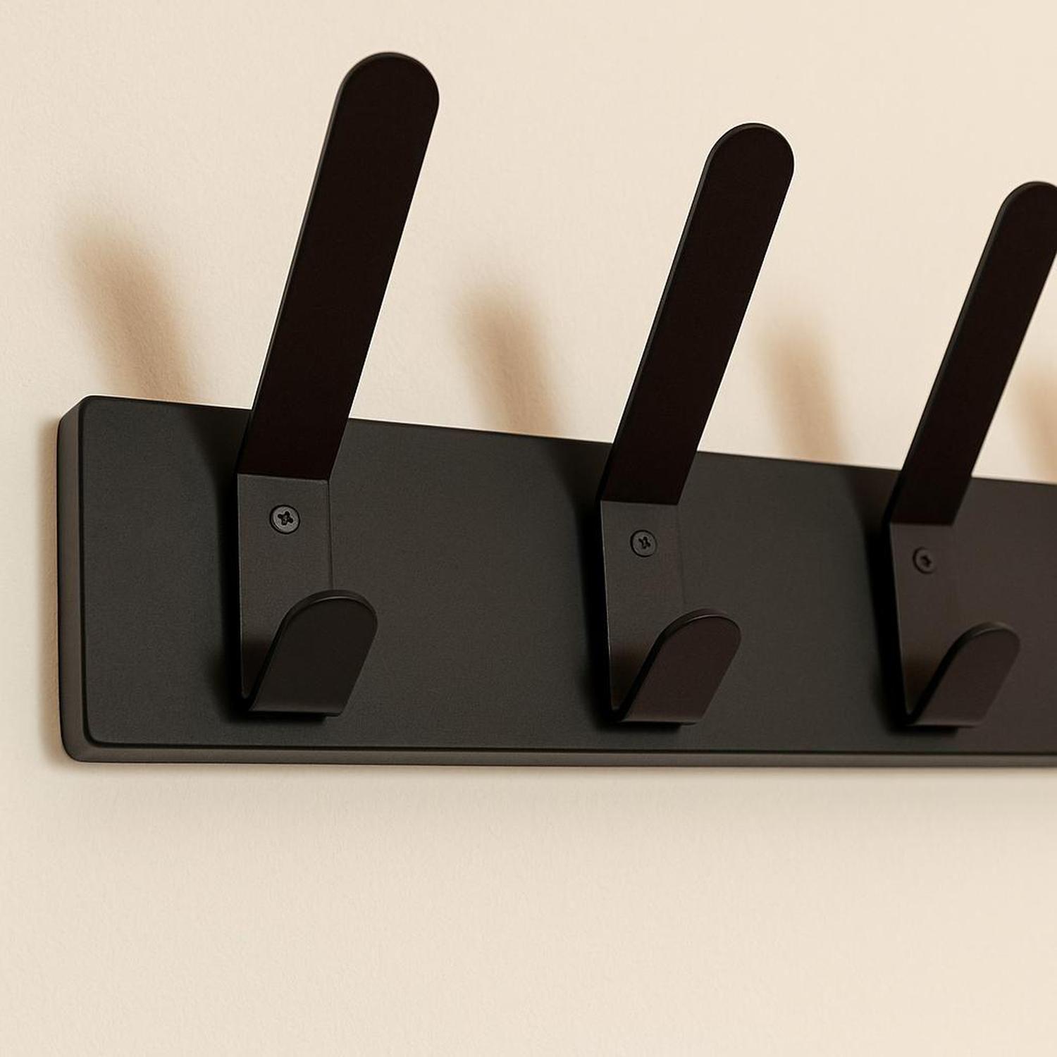 Perchero de Pared Metálico con 5 Ganchos Negro Day-3