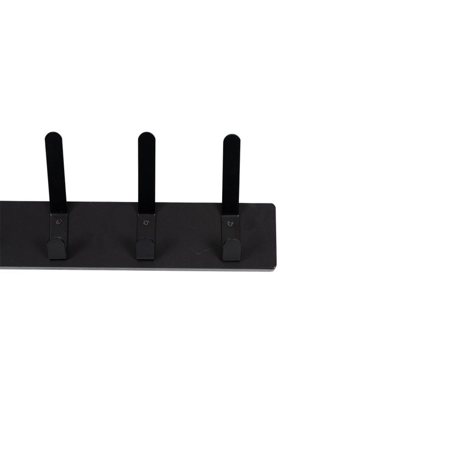 Perchero de Pared Metálico con 5 Ganchos Negro Day-5
