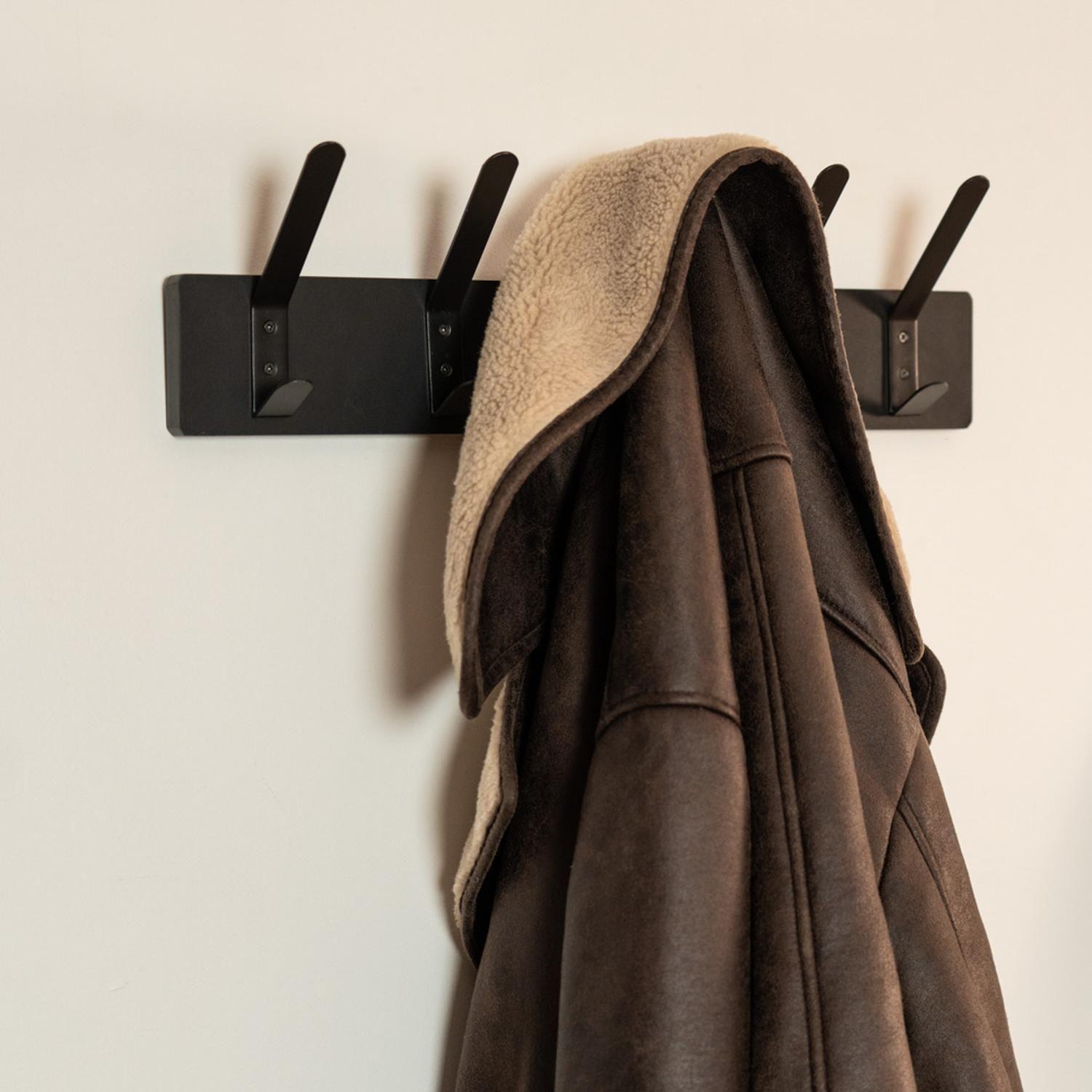 Perchero de Pared Metálico con 5 Ganchos Negro Day-7