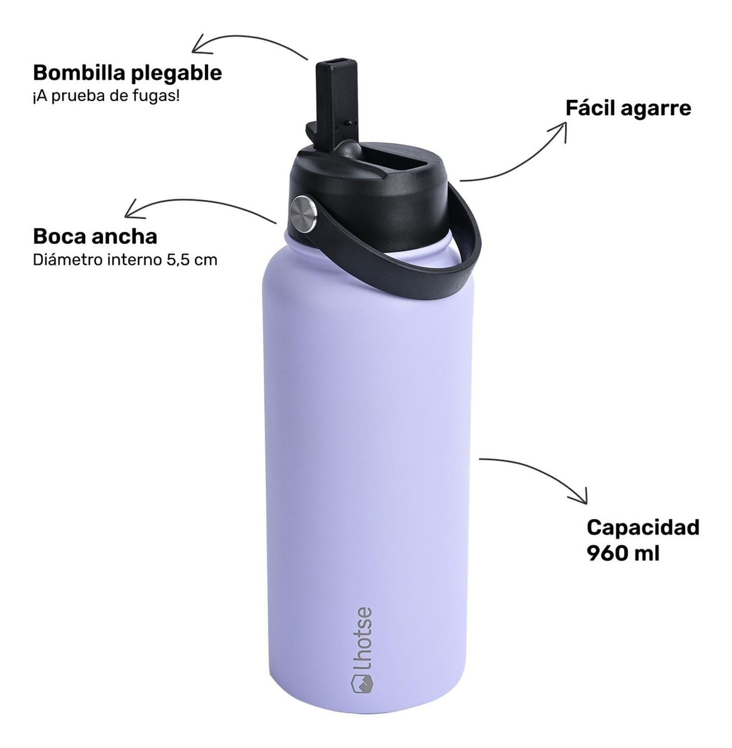 Botella Térmica Hydro Lila 960ml + 2 Tapas Lhotse-2