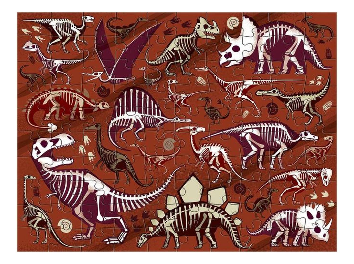 Puzzle 100Pcs Doble Dinosaurios Mudpuppy-2