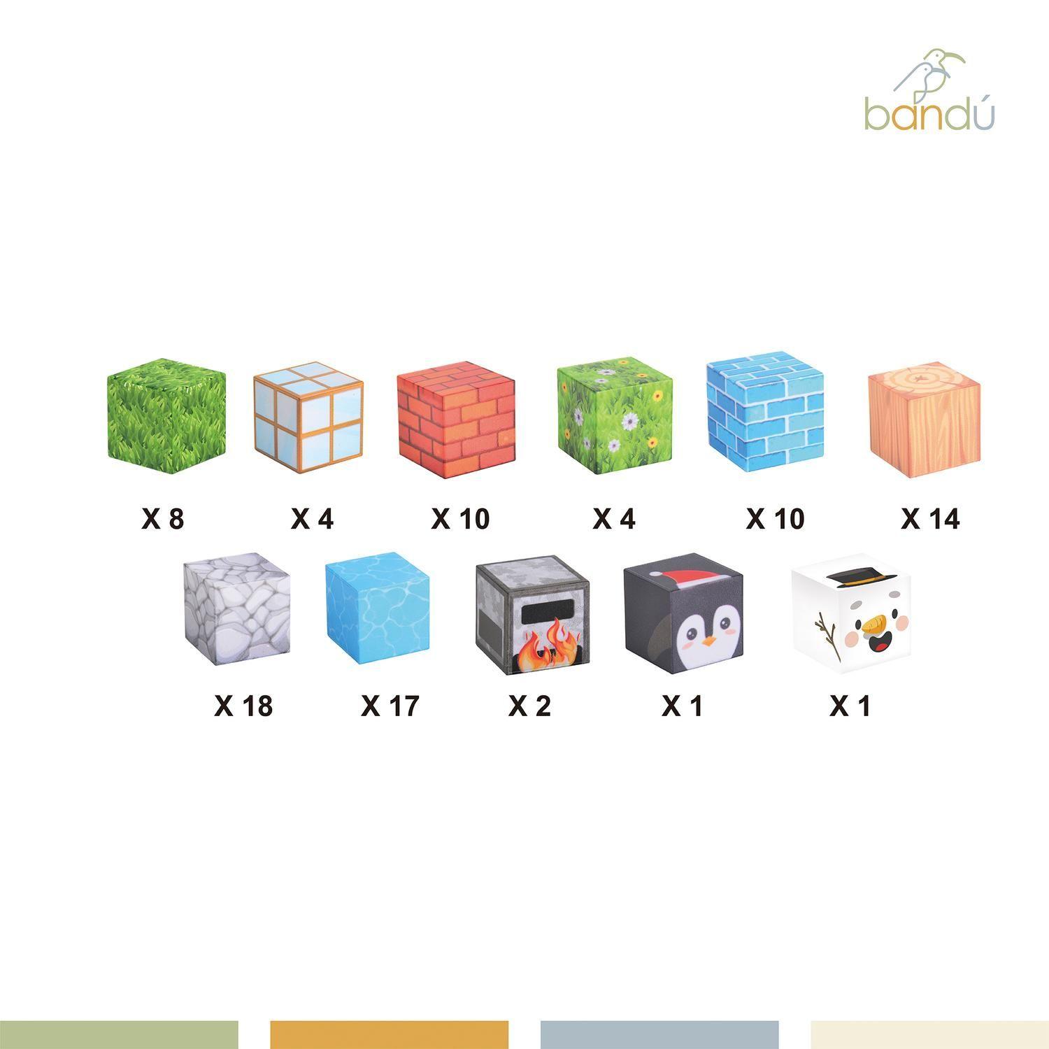 Juego Bloques Magnéticos 89pcs MineBlocks Aventura Bandú-4