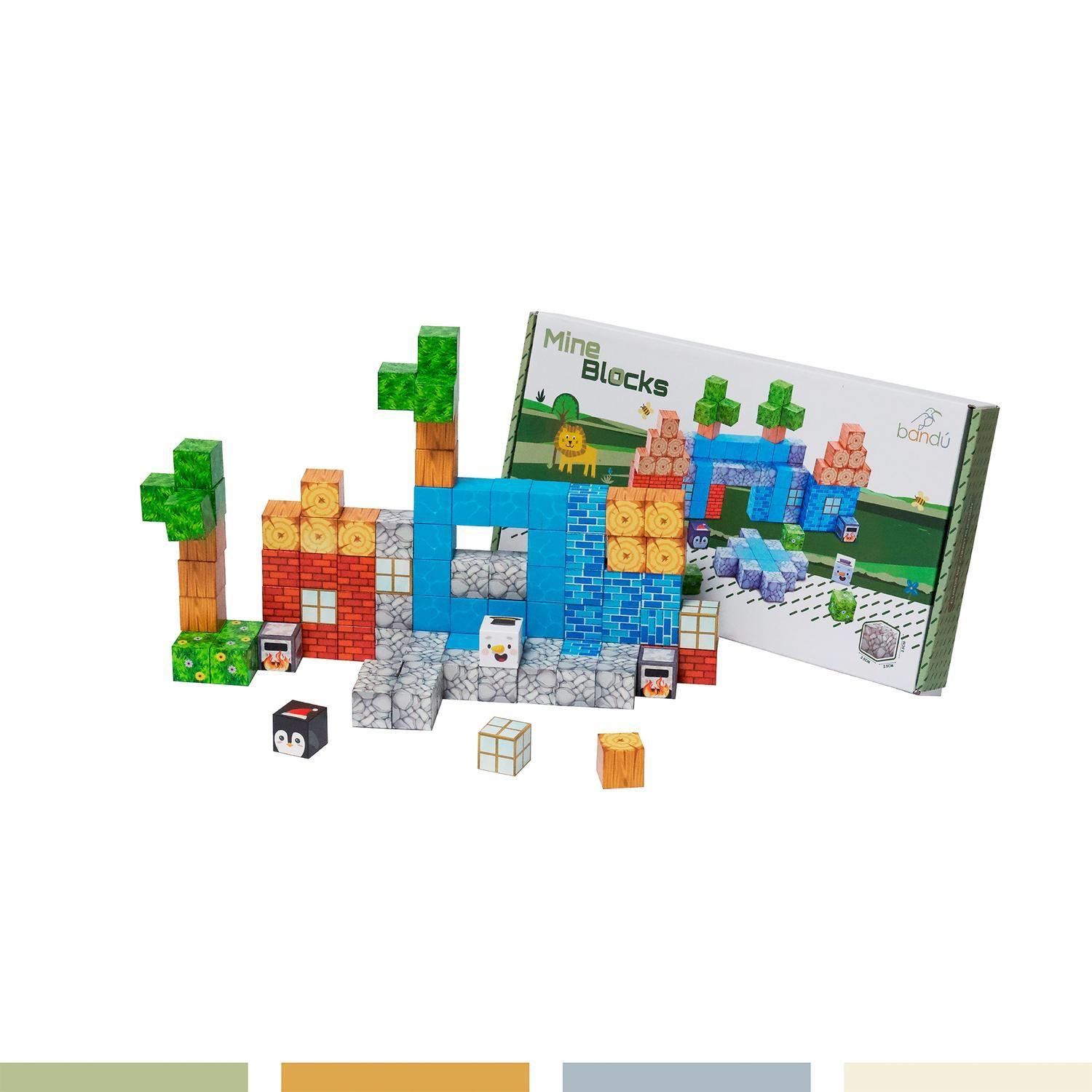 Juego Bloques Magnéticos 89pcs MineBlocks Aventura Bandú-6