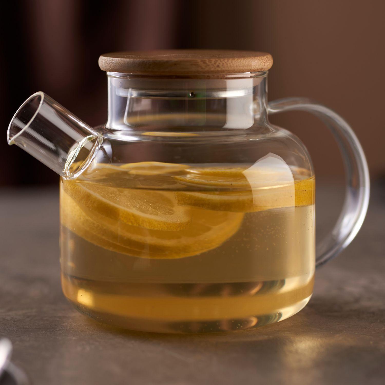 Tetera para Infusiones y Té de Vidrio con Tapa de Bamboo DAY-2