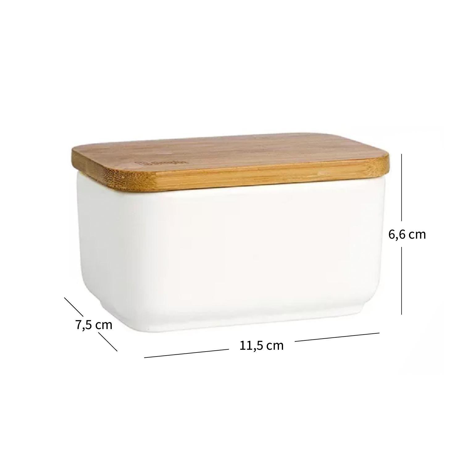 Mantequillero de Cerámica Tapa Bamboo 300 ml Simplit-2