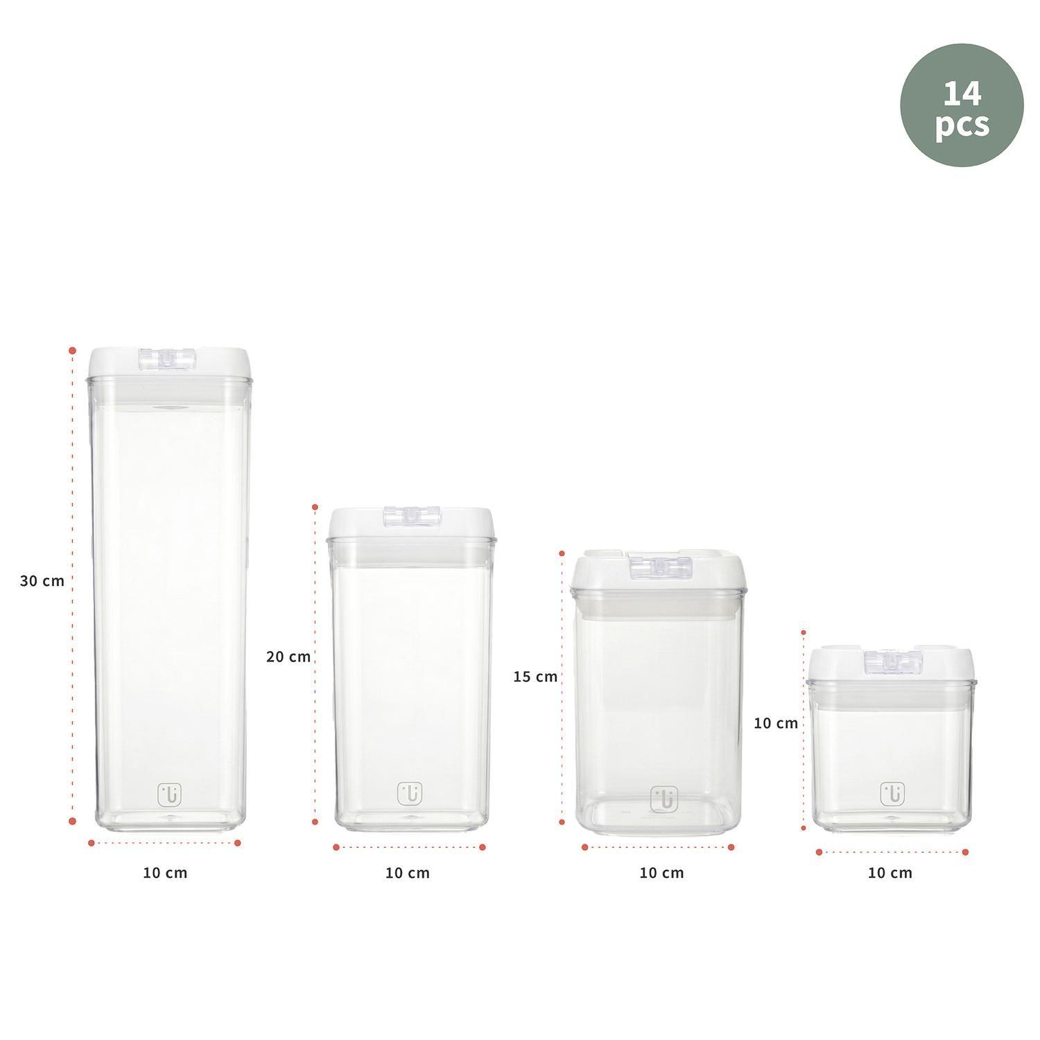 Pack 14 Contenedores Herméticos Plástico Blanco Simplit-6