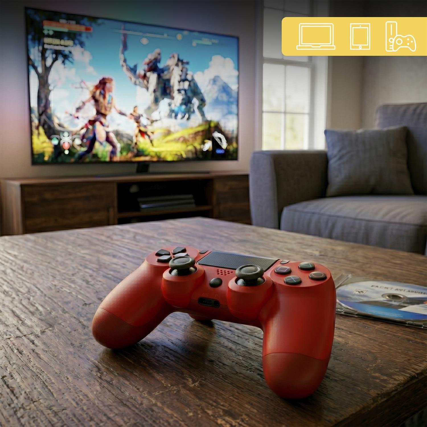 Control Joystick Inalámbrico compatible con PS4 Rojo Levo-3