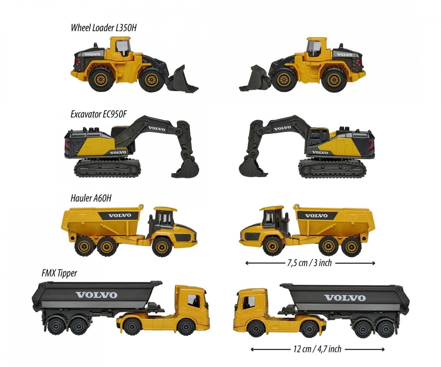 Set 4 Vehiculos Construcción Volvo Majorette-5