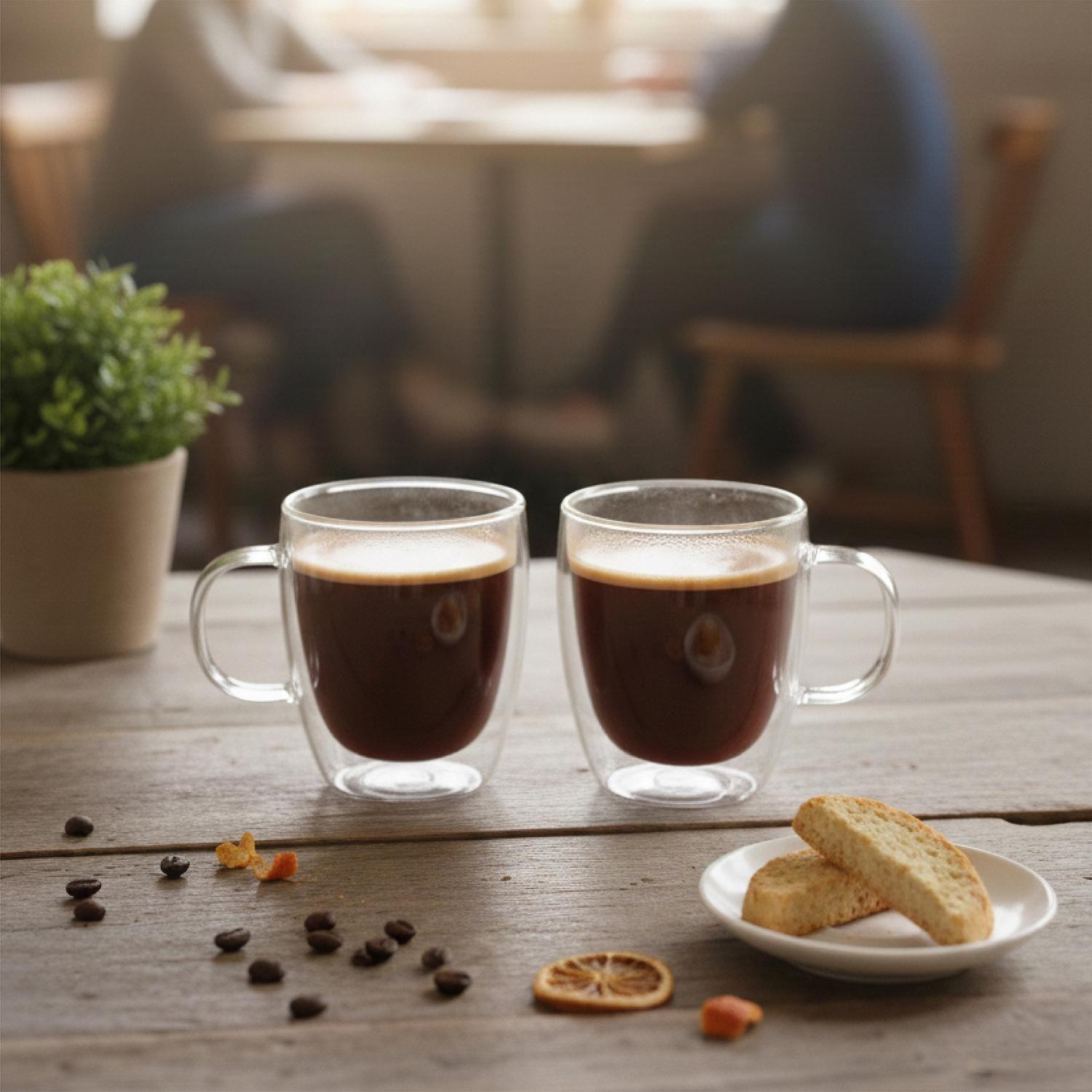 Set 2 Tazas de Vidrio Doble Pared 350 ml Simplit-2