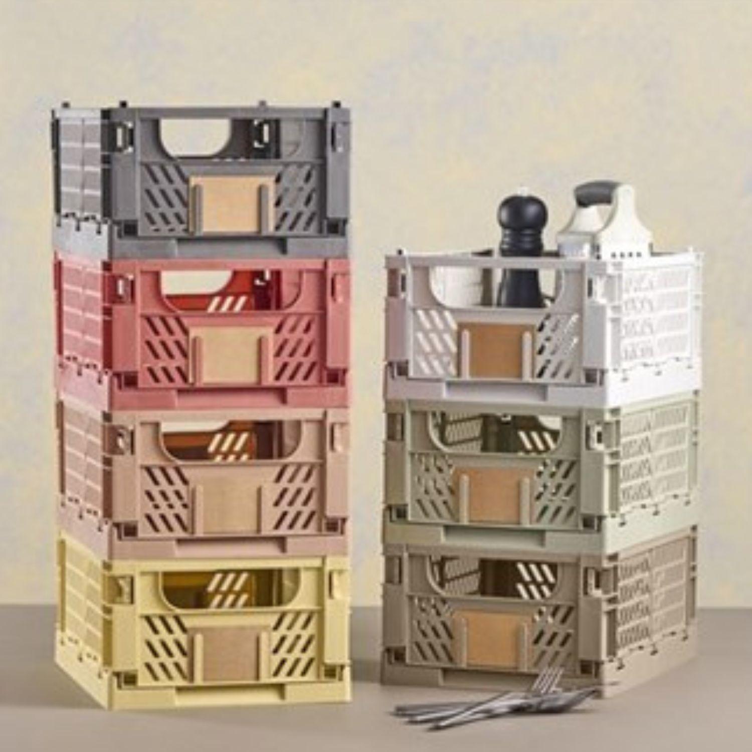 Caja de Almacenamiento Organizadora Apilable y Plegable DAY Gris-2