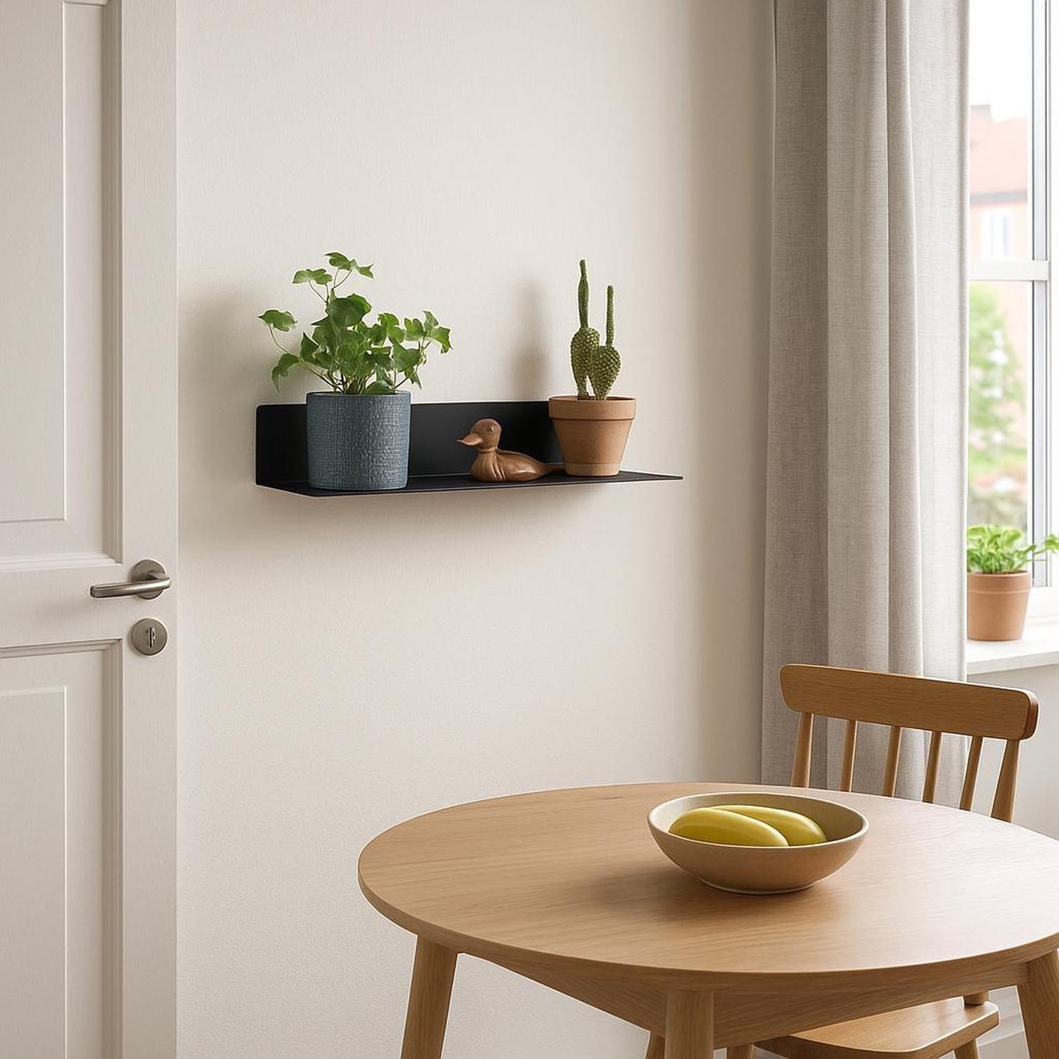 Repisa Flotante para Decoración de Metal Negro DAY-2