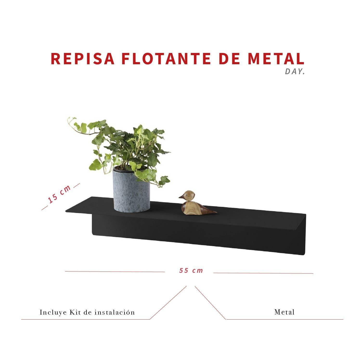 Repisa Flotante para Decoración de Metal Negro DAY-4