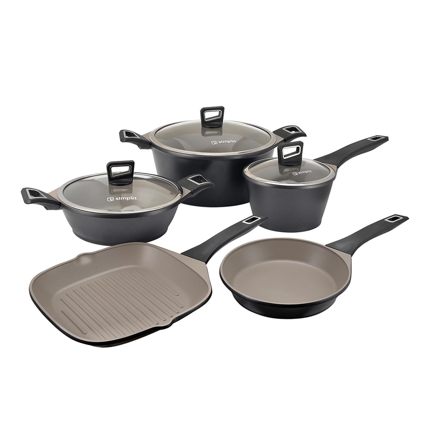 Kit Batería Cocina 8 Pza + Set 12 Utensilios Calipso Simplit-2