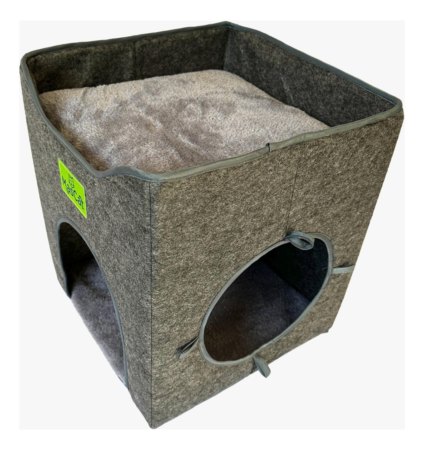 Cubo Tunel Para Gatos Gris Mascan-7