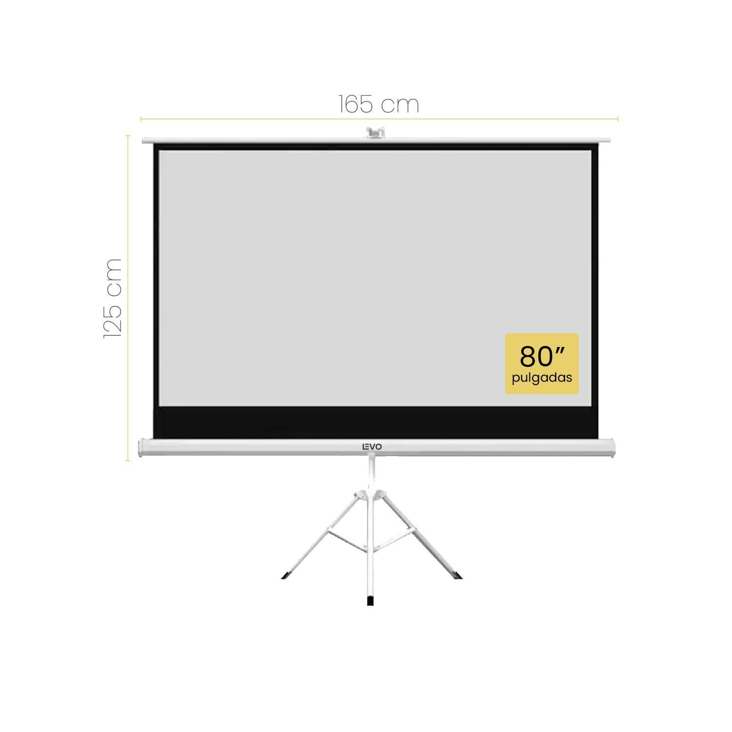 Proyector Portátil Hexa 8000lm + Telón 80" LEVO-6