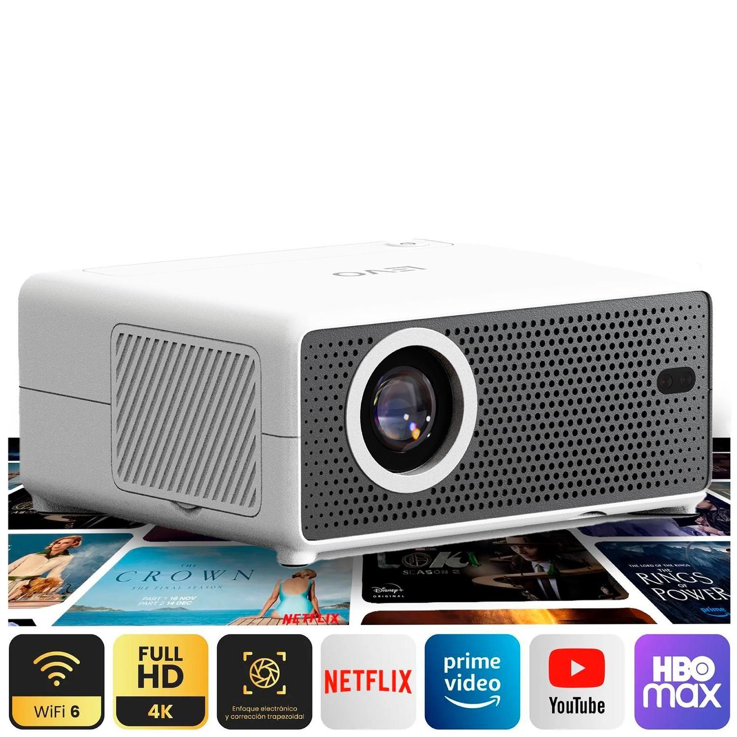Proyector Portátil Hexa 8000lm + Telón 80" LEVO-1