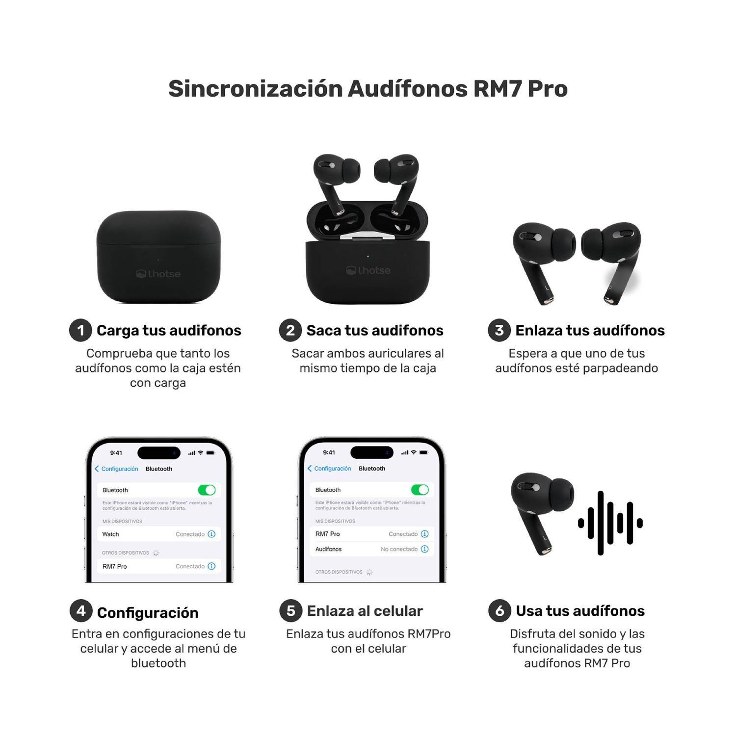 Audífonos Lhotse RM7 Pro Inalámbrico Negro-7