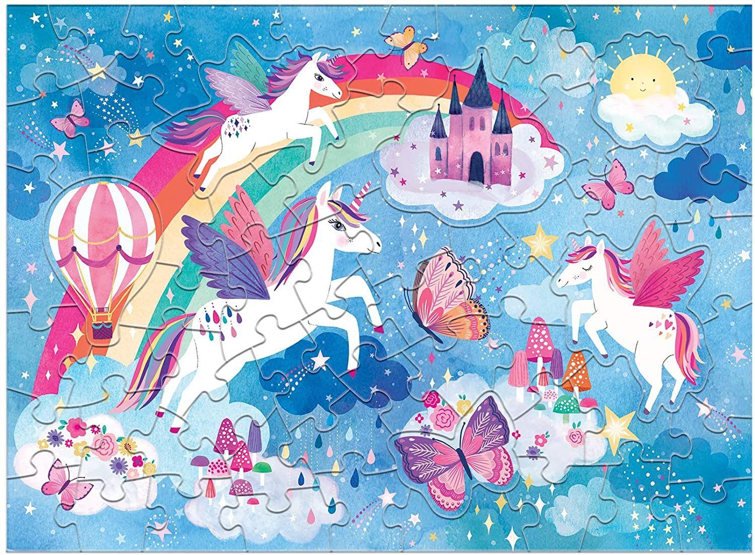 Puzzle 60pcs Rascar Y Oler Sueños De Unicornio Mudpuppy-1