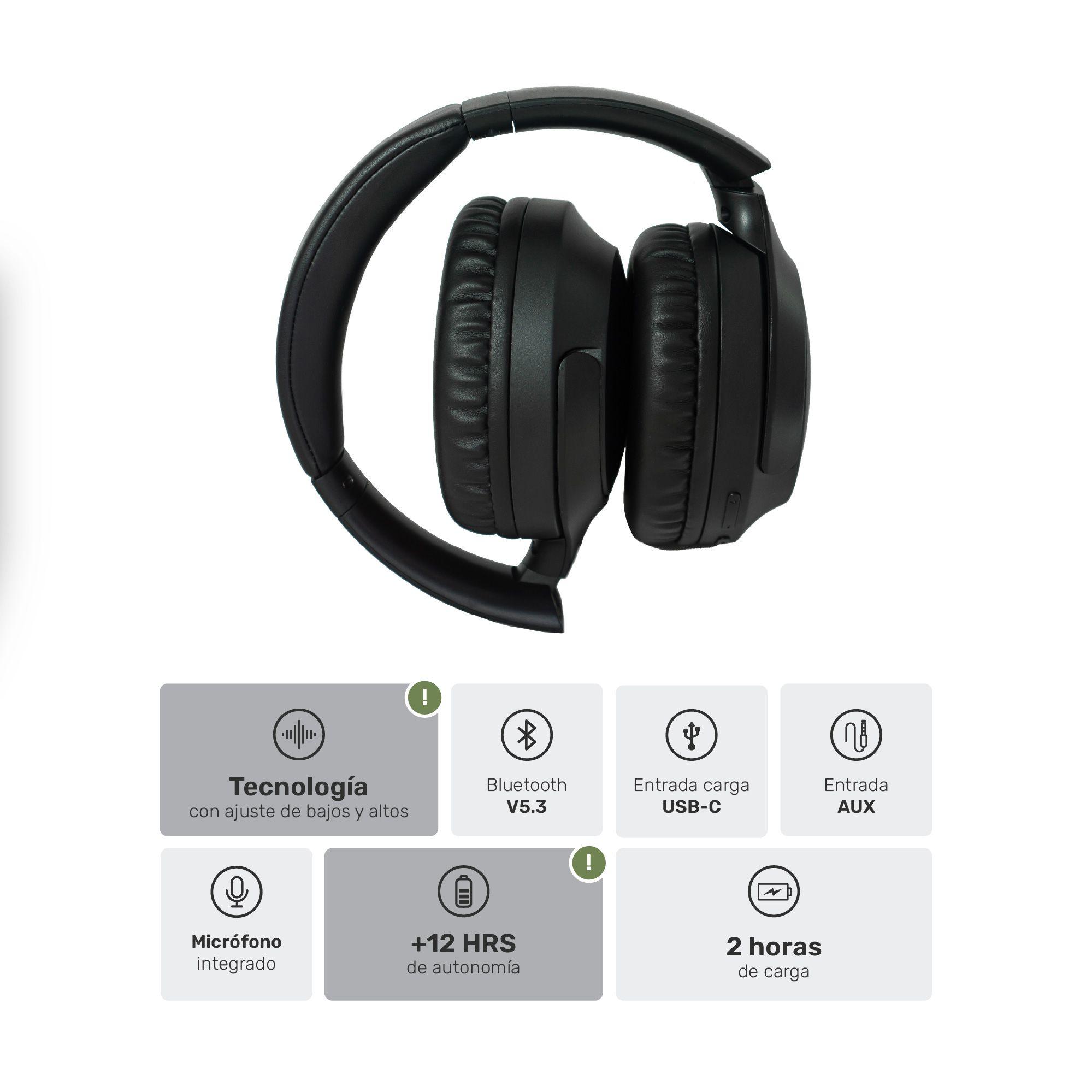 Audifonos Bluetooth Inalambricos Over Ear WavePro Black-2