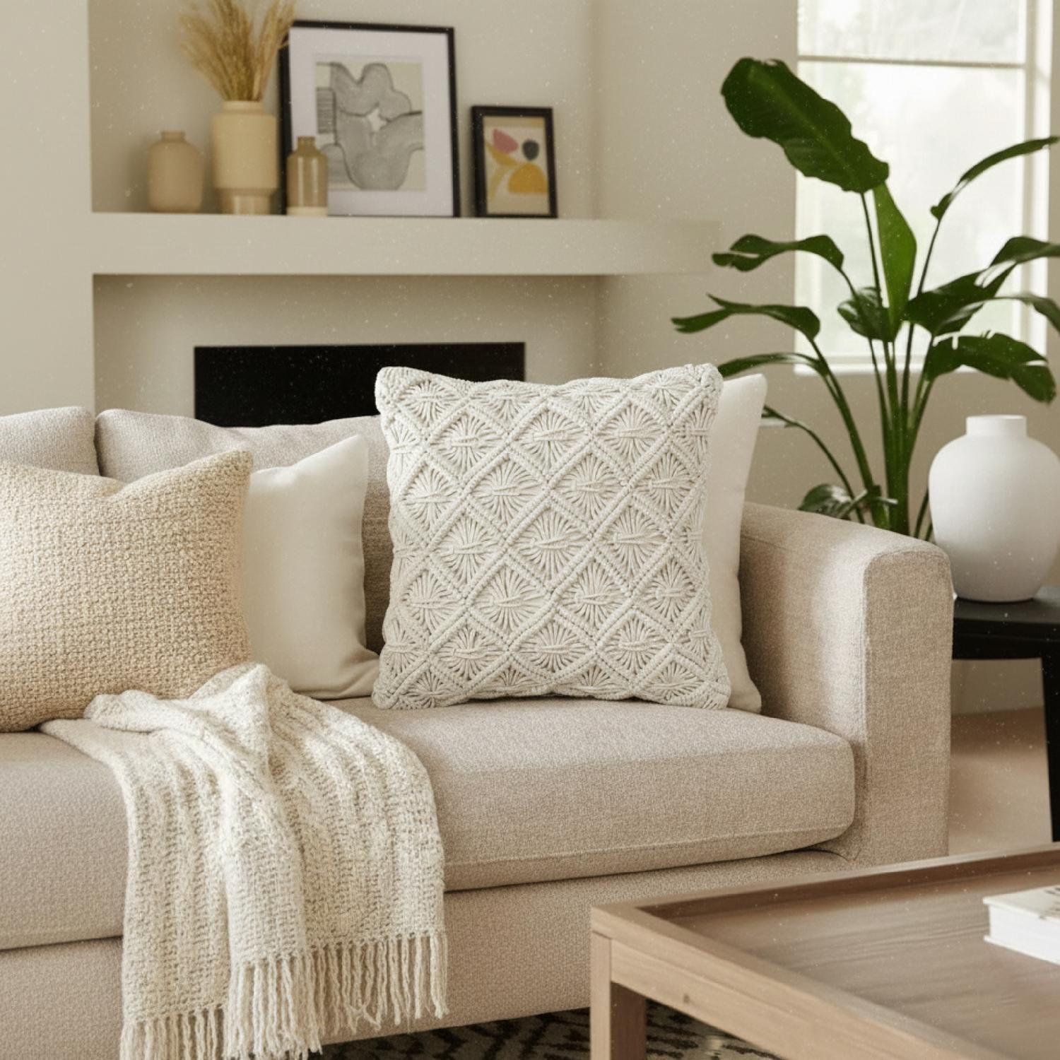 Cojín Ete Macrame 40 x 40 cm Atmosphera-5