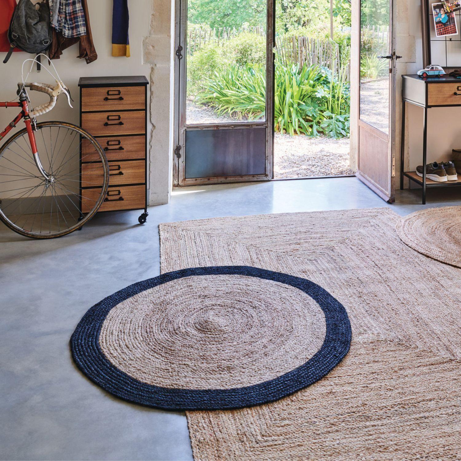 Alfombra Yute Redonda Con Borde Negro 120 cm Atmosphera-3