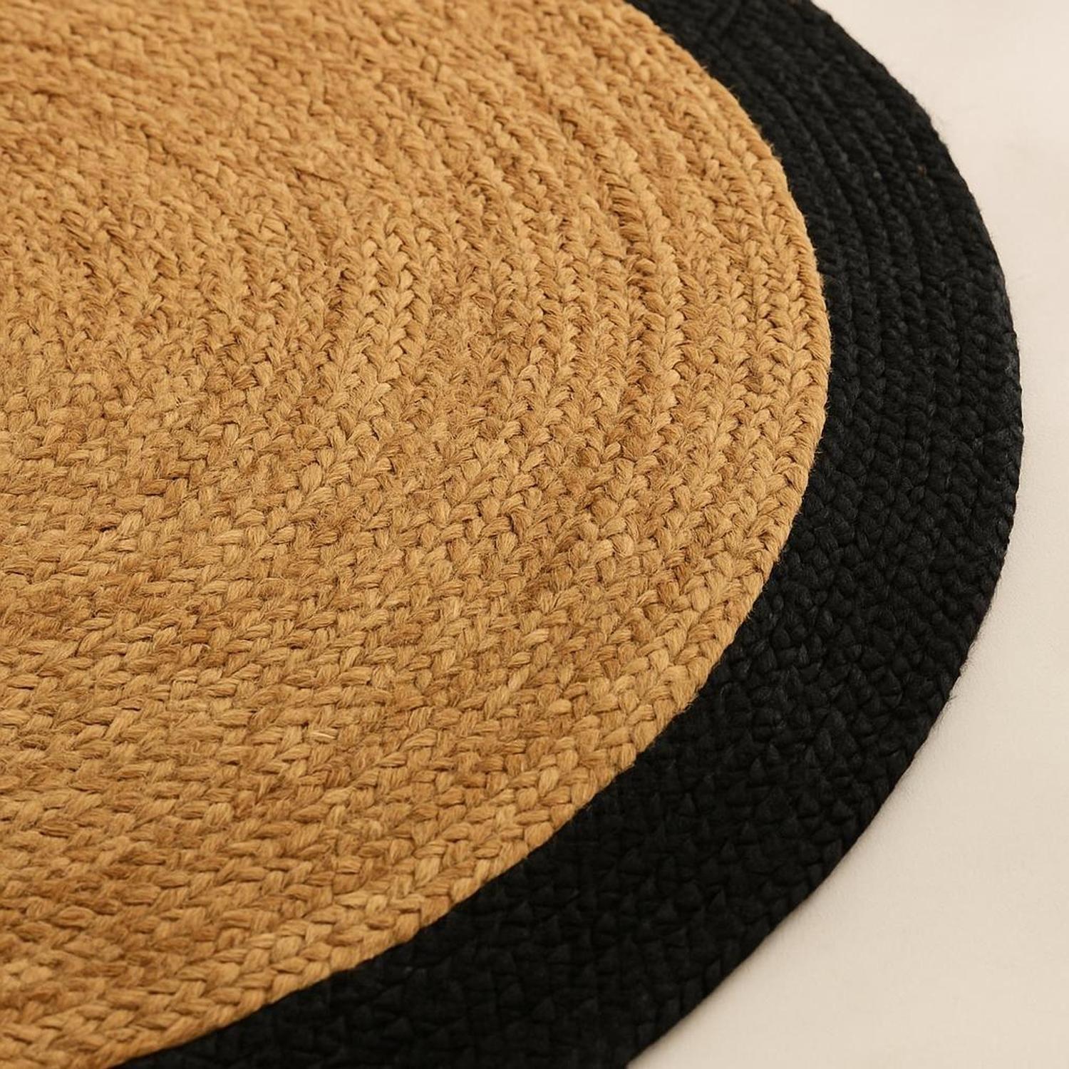 Alfombra de Yute Redonda con Borde Negro 120 cm Atmosphera-5