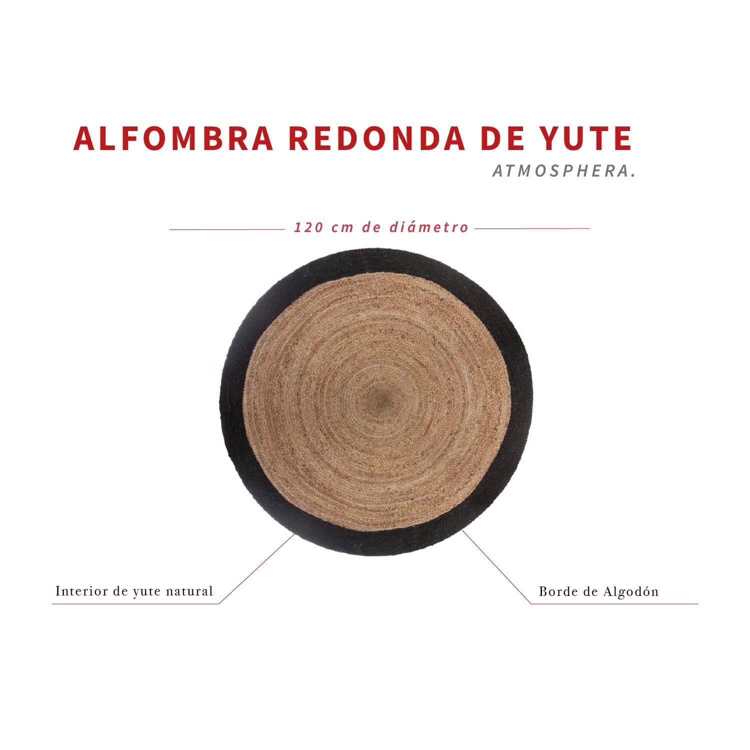 Alfombra de Yute Redonda con Borde Negro 120 cm Atmosphera-4
