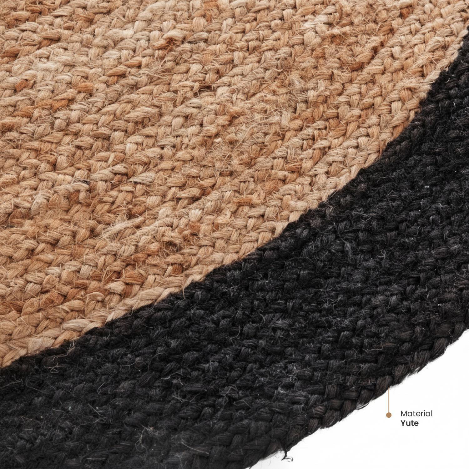 Alfombra de Yute Redonda con Borde Negro 120 cm Atmosphera-2