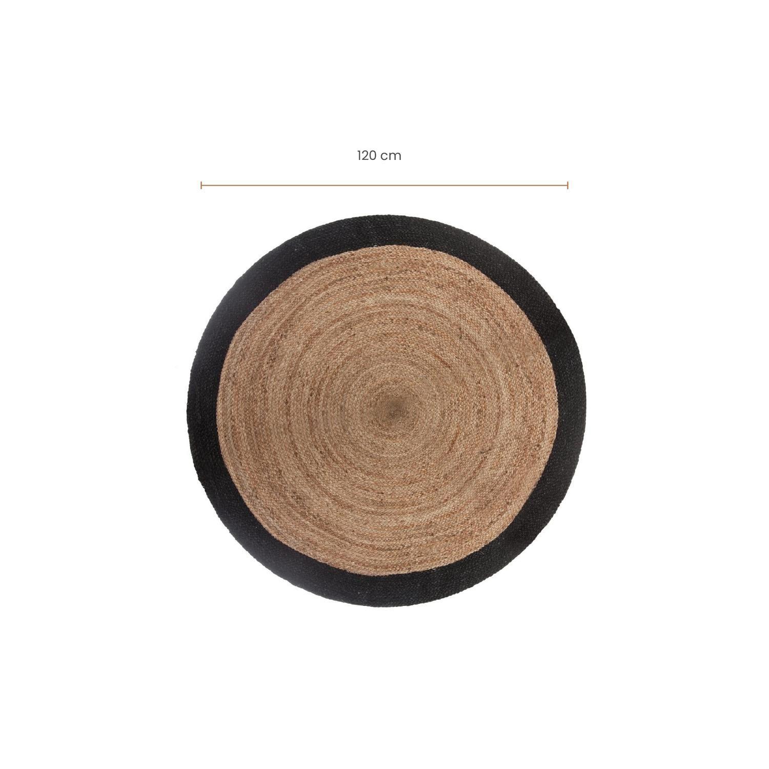 Alfombra de Yute Redonda con Borde Negro 120 cm Atmosphera-3