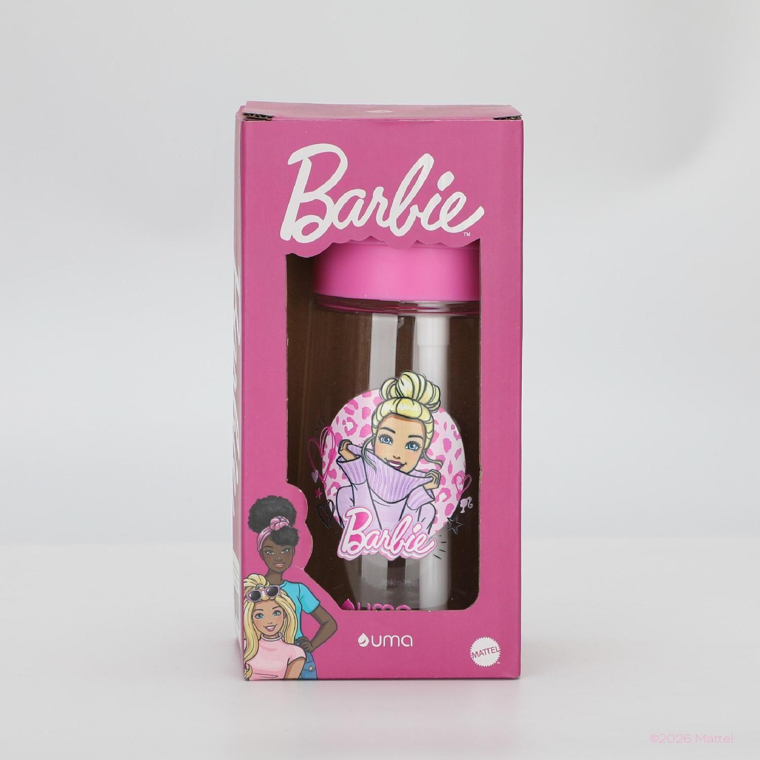 Botella Agua Niños Barbie Love 420ml con Bombilla UMA-6