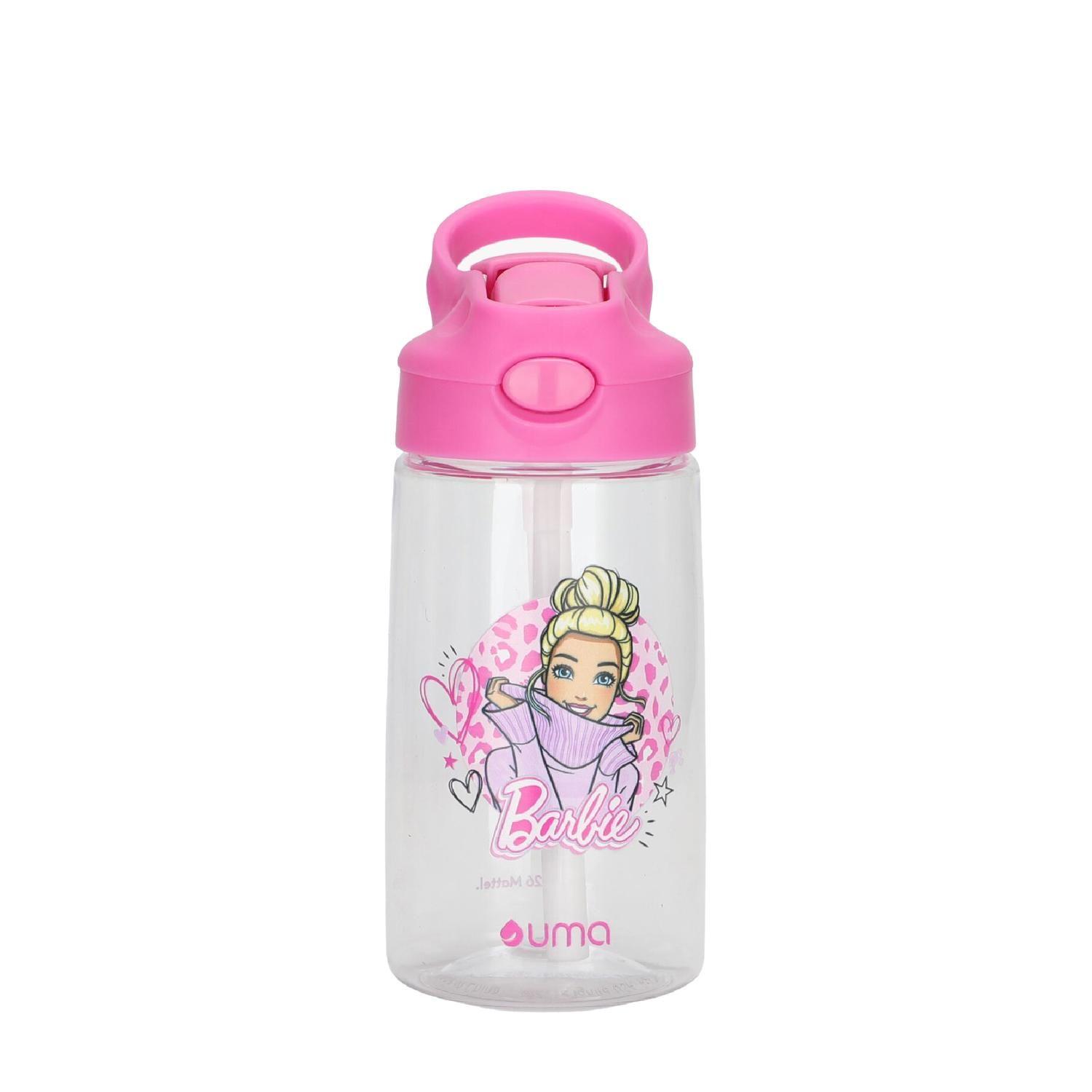 Botella Agua Niños Barbie Love 420ml con Bombilla UMA-0