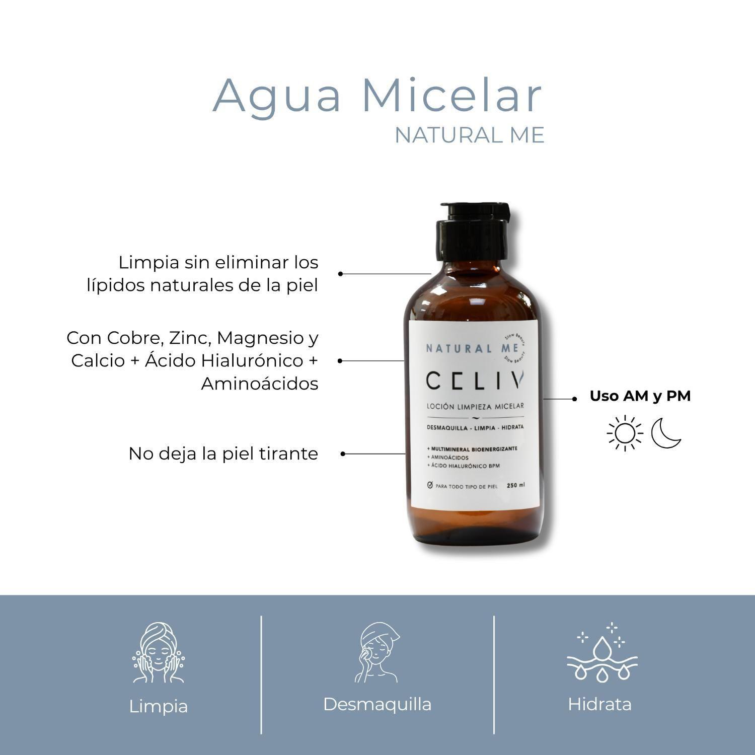Agua Micelar Desmaquillante Natural Me 250ml CELIV-1