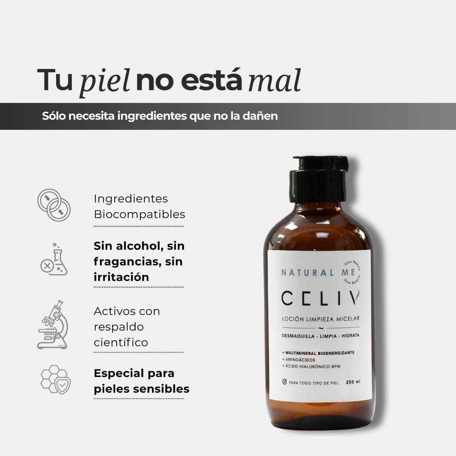 Agua Micelar Desmaquillante Natural Me 250ml CELIV-7