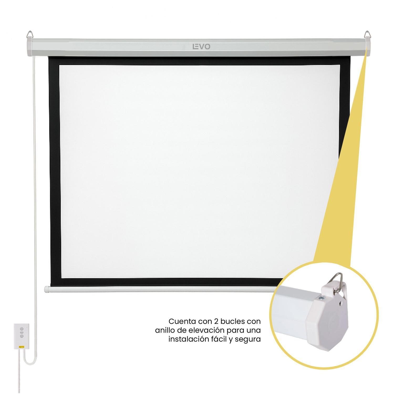 Telón 60 pulgadas Eléctrico con control 120 x 90 cm Levo-4